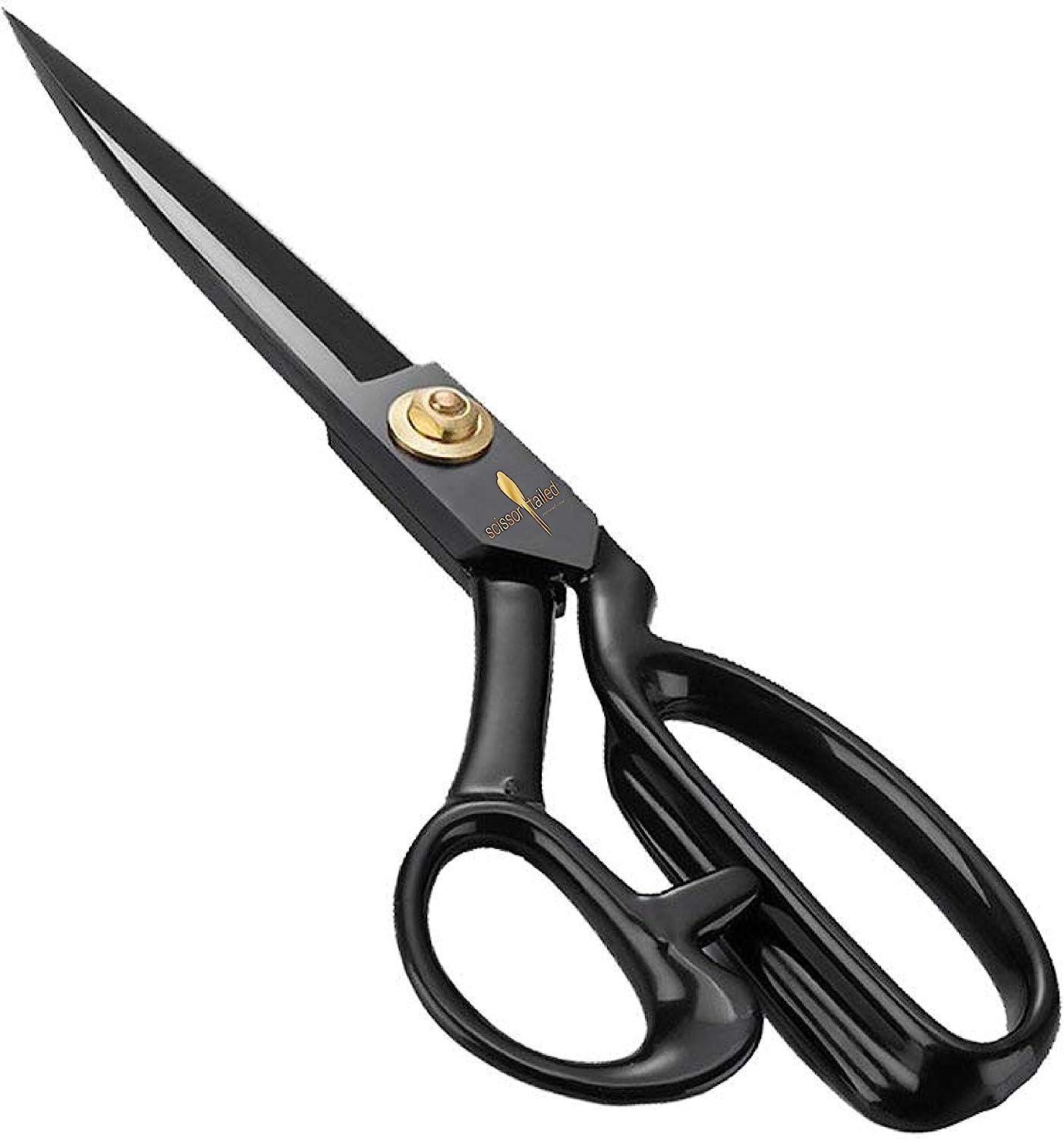 Madam Sew Spring Loaded Scissors, All Purpose Heavy-Duty 9.5” Yellow, Black