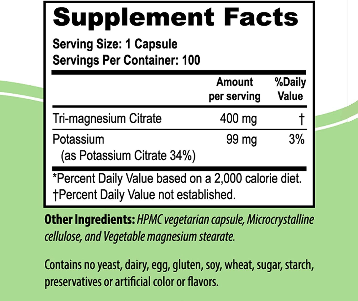  NaturalSlim MagicMag C Magnesium Citrate Capsules – Magnesium  Supplement with Natural Potassium, Sleep Support, Heart Health, and Muscle  Cramp Relief