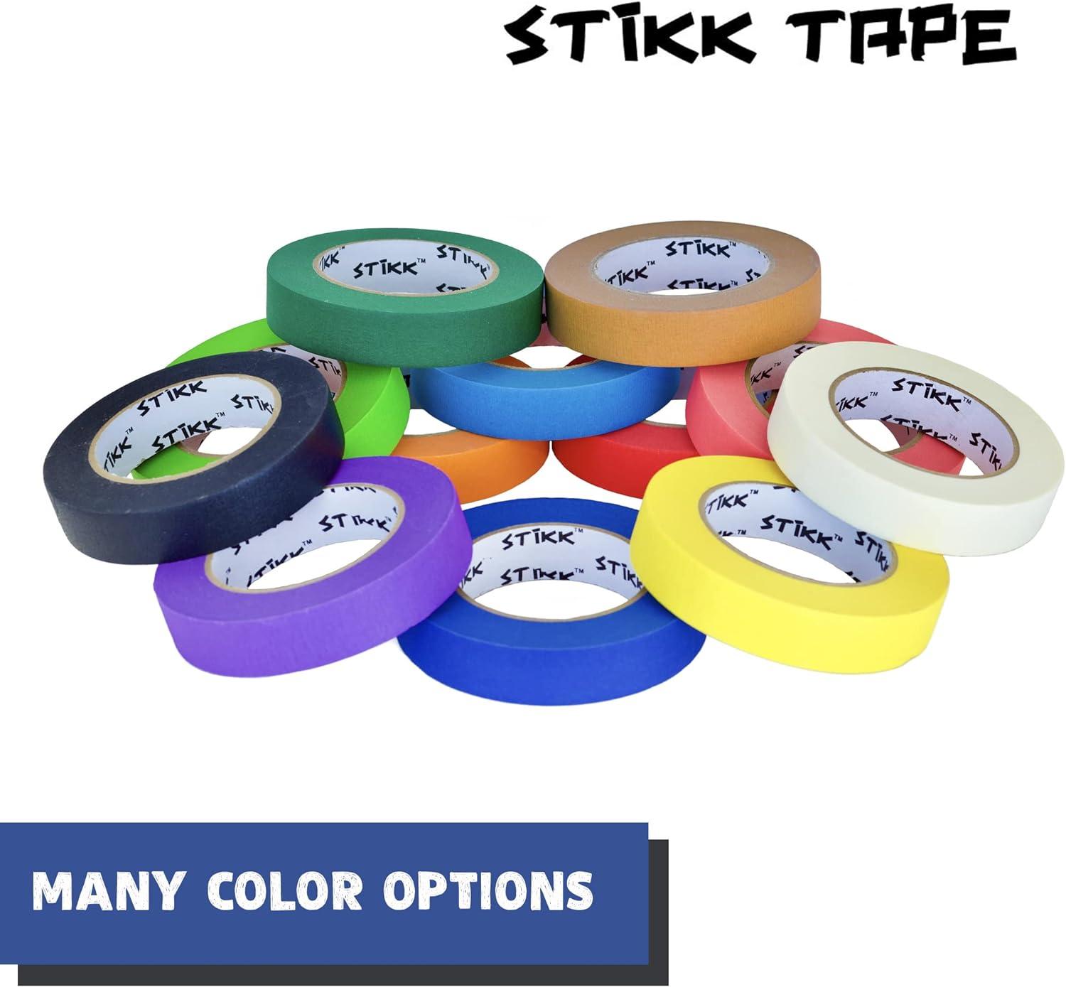 3 Pack 1/4 inch x 60yd Stikk Yellow Painters Tape 14 Day Easy Removal Trim Edge Thin Narrow Finishing Masking Tape (.25 in 6mm)
