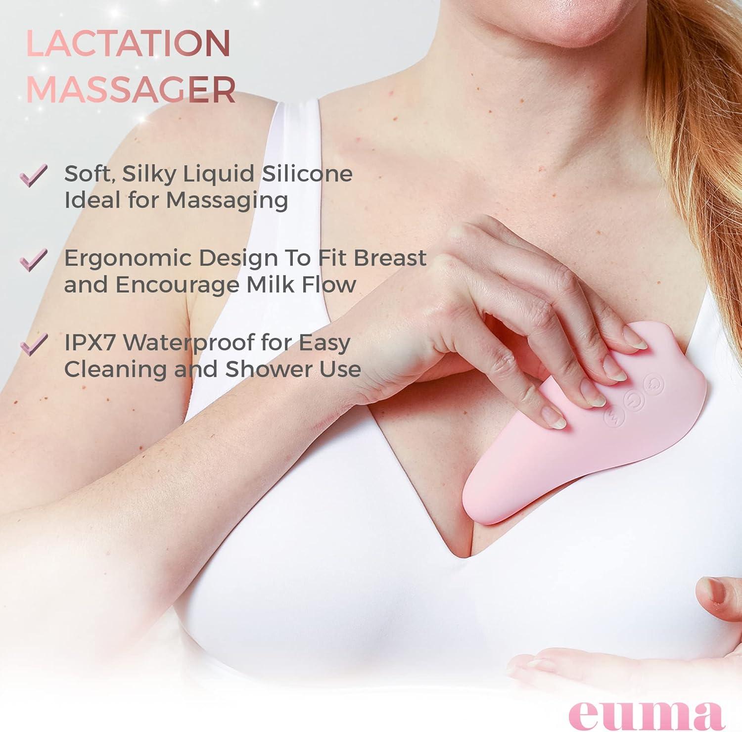 vibrating breastfeeding massager Warming Lactation Vibrating Breast Massager Breastfeeding Nursing  Rechargeable main image 0