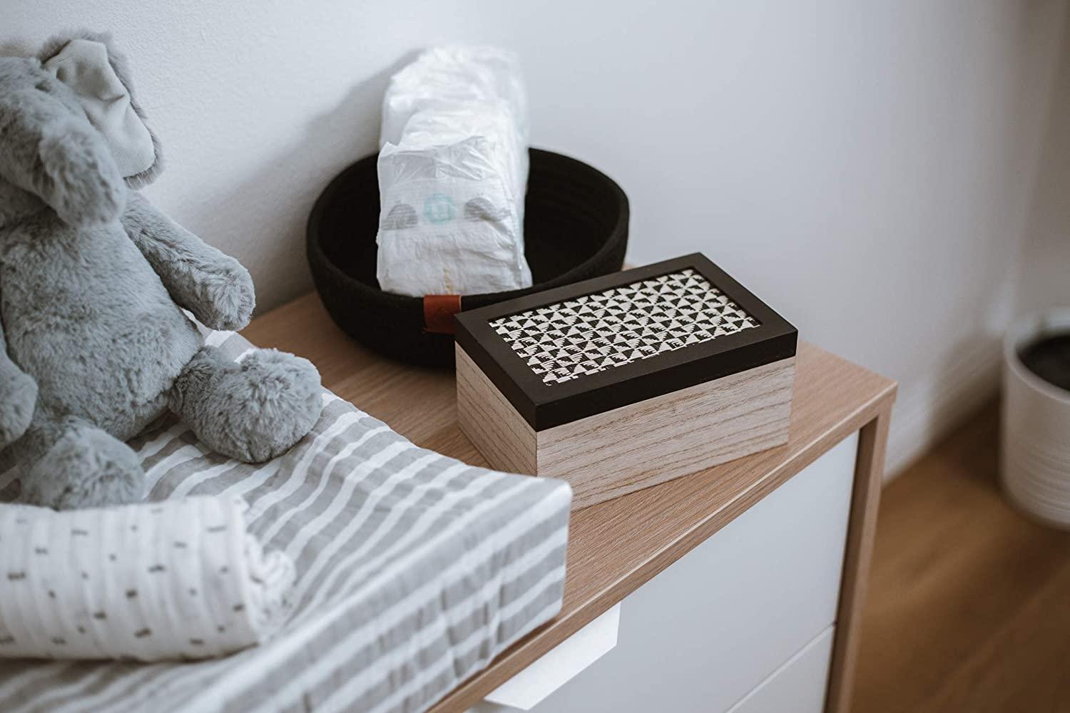 Bathroom Flushable Wipes Dispenser Decorative Wooden (MDF) Box