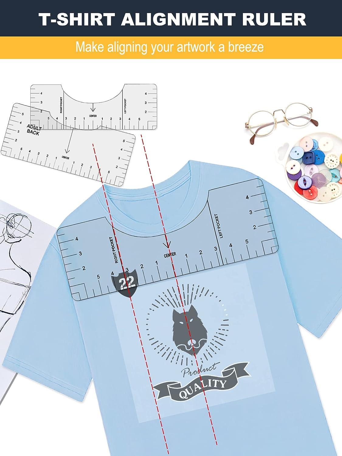  Tshirt Ruler for Heat Press, Tshirt Ruler Guide for Vinyl  Alignment, Tshirt Design Ruler, Tshirt Measurement Tool for Heat Press  Sublimation Blanks Heat Transfer : Arts, Crafts & Sewing