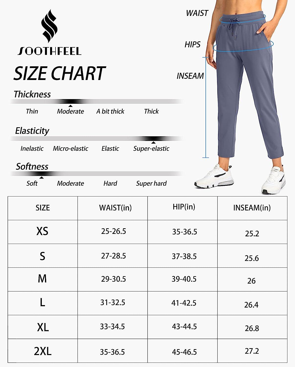 Soothfeel Women's Golf Pants with 4 Pockets 7/8 Stretch High Wasited Travel Athletic  Work Pants for Women, Black, Small : : Clothing & Accessories