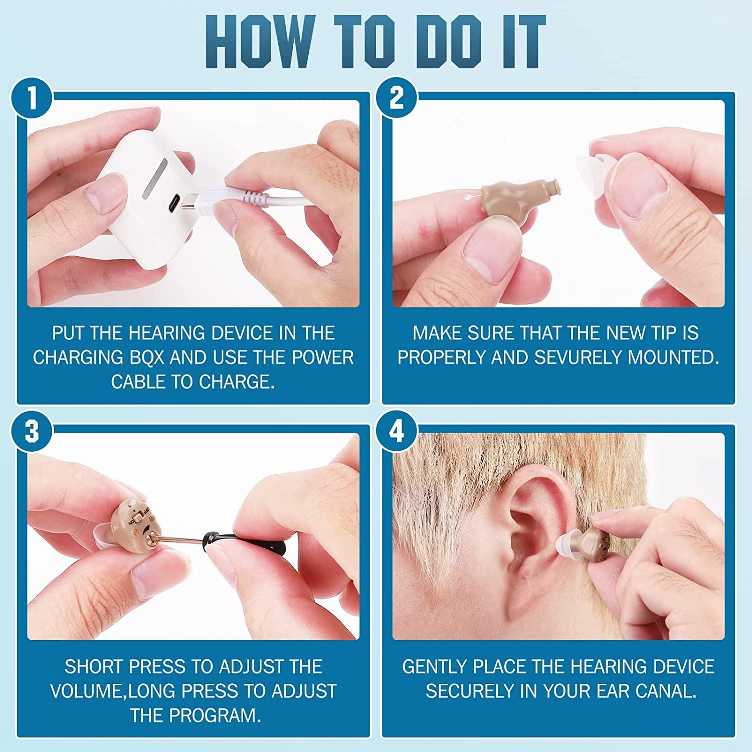 Hearing Aids,Seniors Rechargeable Hearing Amplifier with Noise Cancelling for Adults Hearing