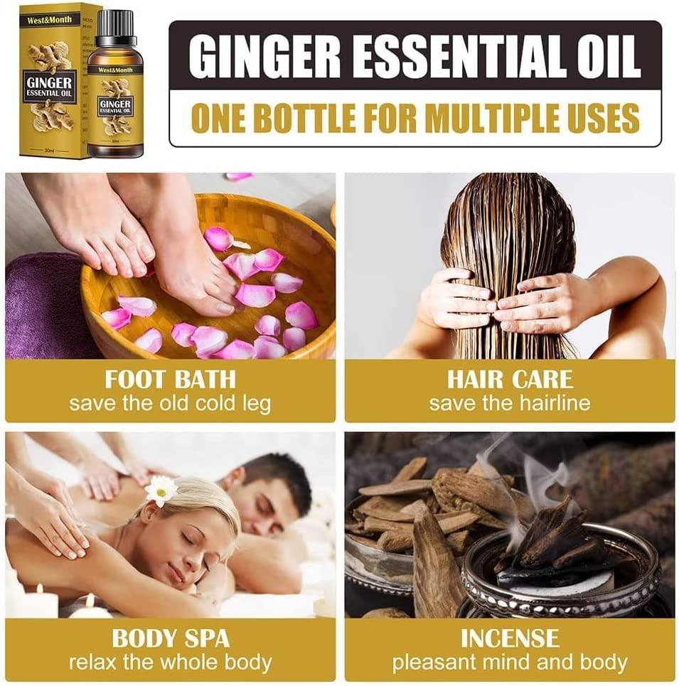 Belly & Lymphatic Drainage Ginger Oil Organic Essential Oil for Body