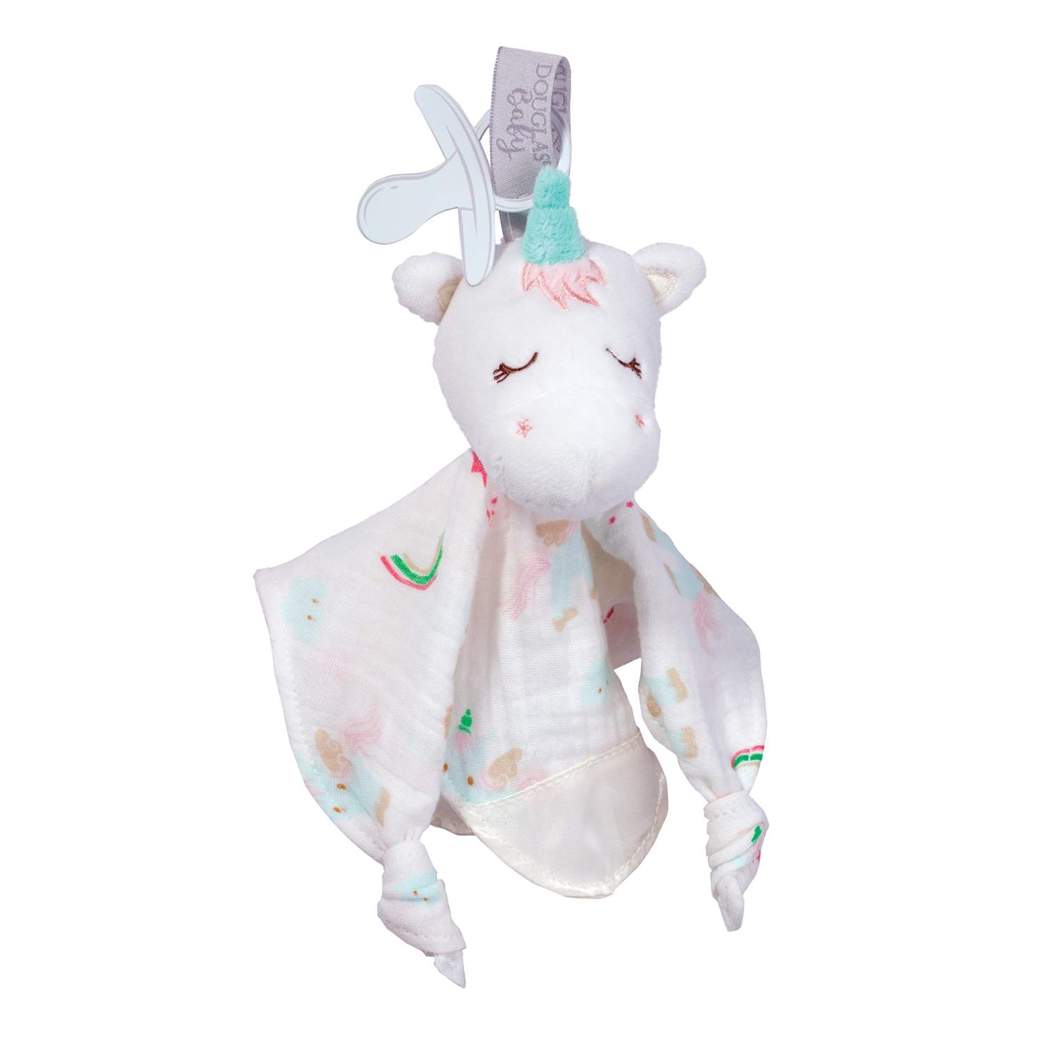 Douglas Baby Emilie Unicorn Paci Lovey Pacifier Holder for Soothing