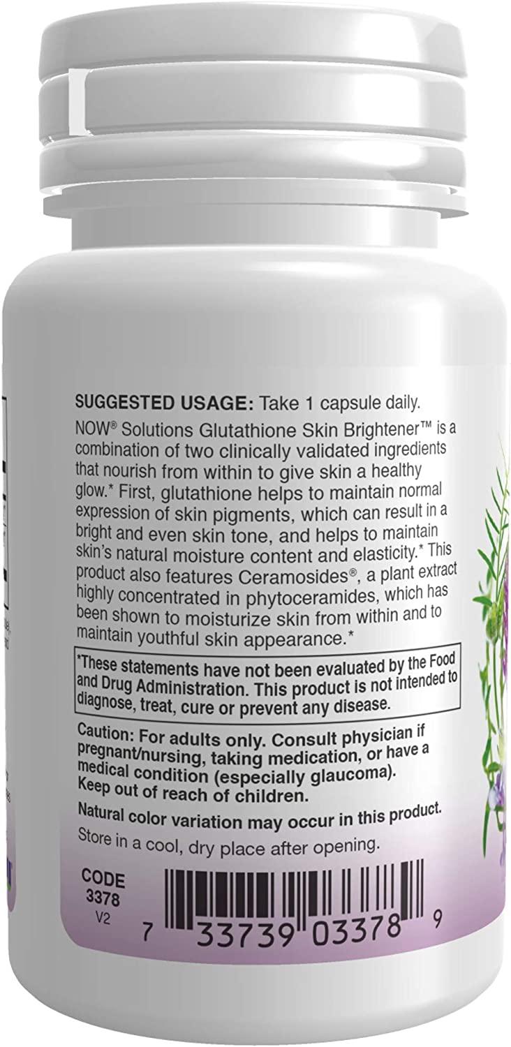Now Foods Glutathione Skin Brightener - 30 Veg Capsules for Radiant Skin |  Buy Now with Express International Delivery