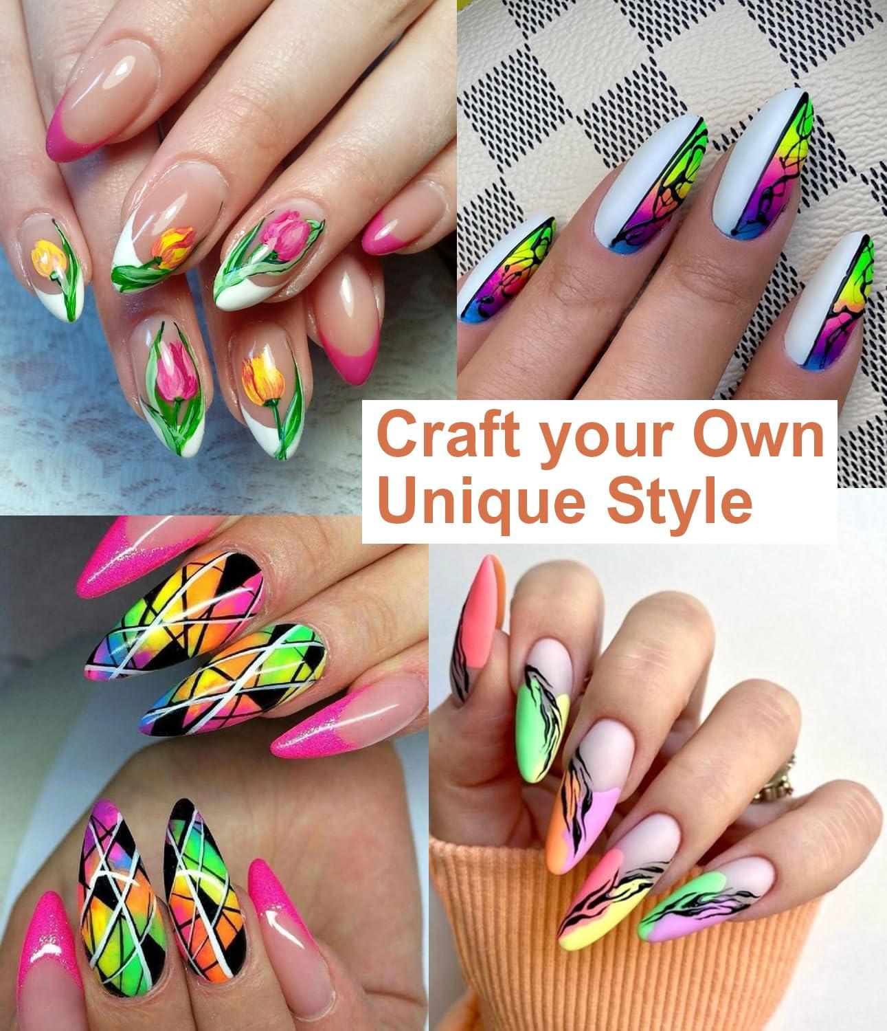 Bishengyf 12 Colors Neon Pigment Nail Powder Fluorescent Nail