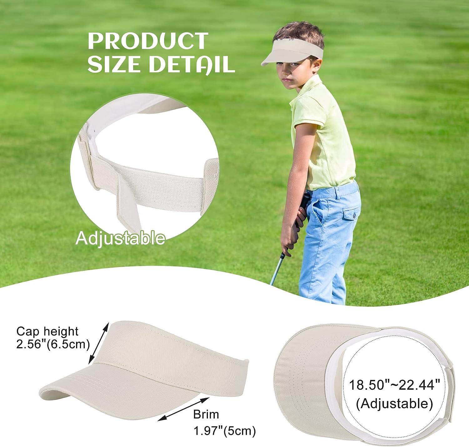 Jastore Kids Sun Visor Hat Lightweight Cotton Girls Baseball Hat Boys Adjustable Sports Tennis Hat Golf Visor Cap Beach Hat (US, Age, 5 Years, 12 Years, Black