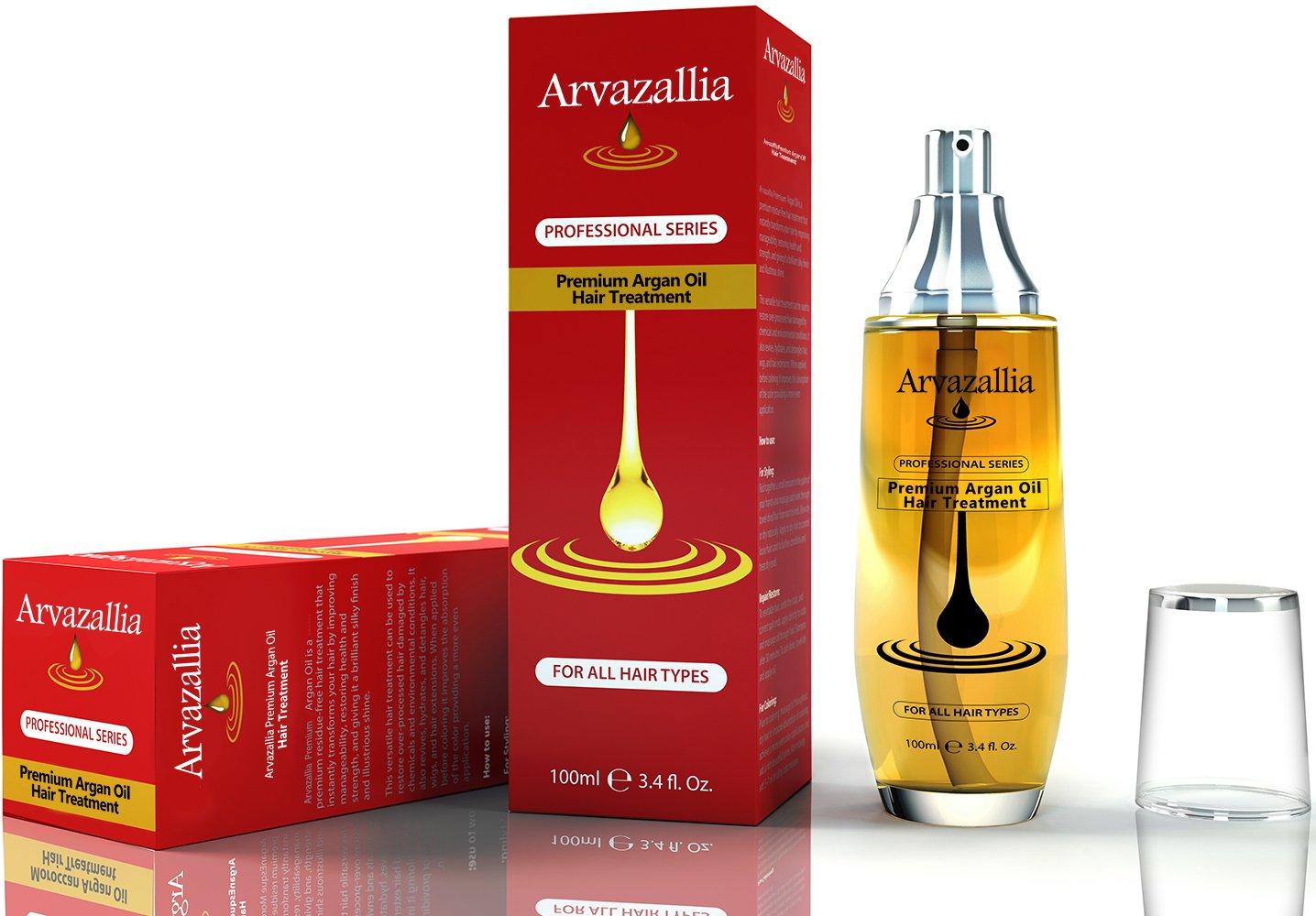 Arvazallia Argan Oil Hair Treatment & Conditioner 3.4 Fl Oz LeaveIn