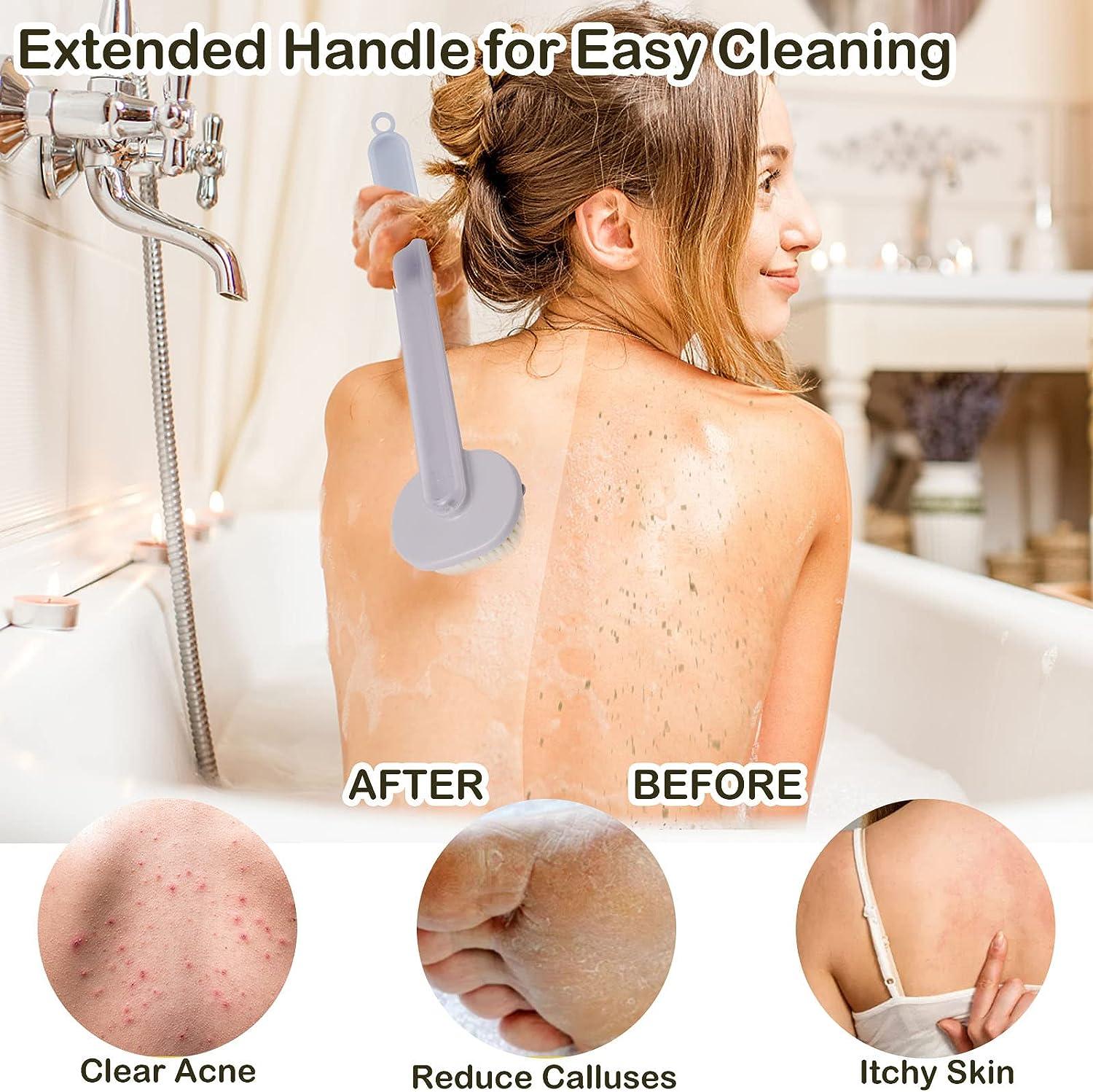 Long Handled Body Bath Shower Back Brush Scrubber Massager Skin