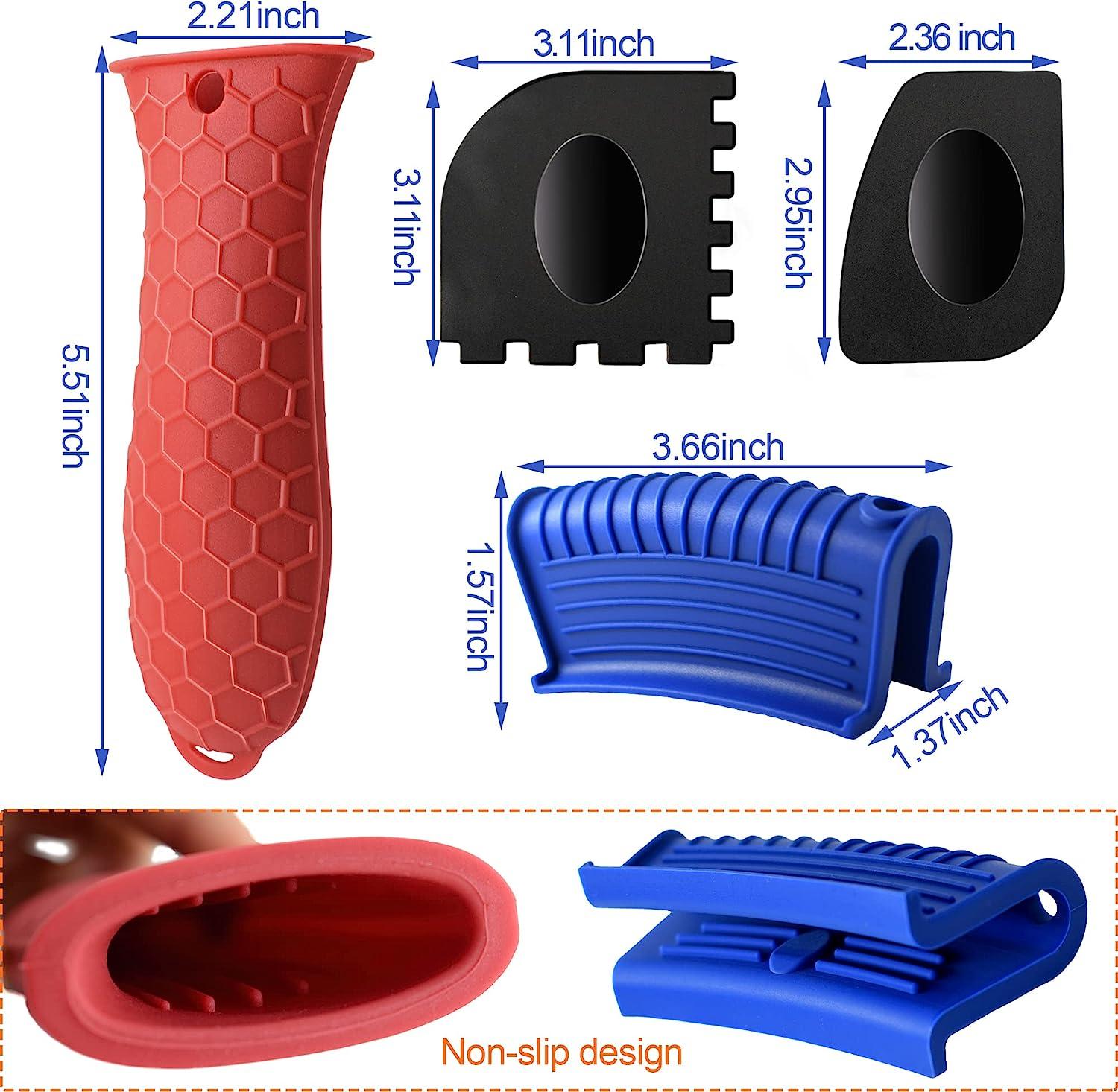 13 Pieces Hot Handle Holder Silicone Set, Cast Iron Cleaner Kit