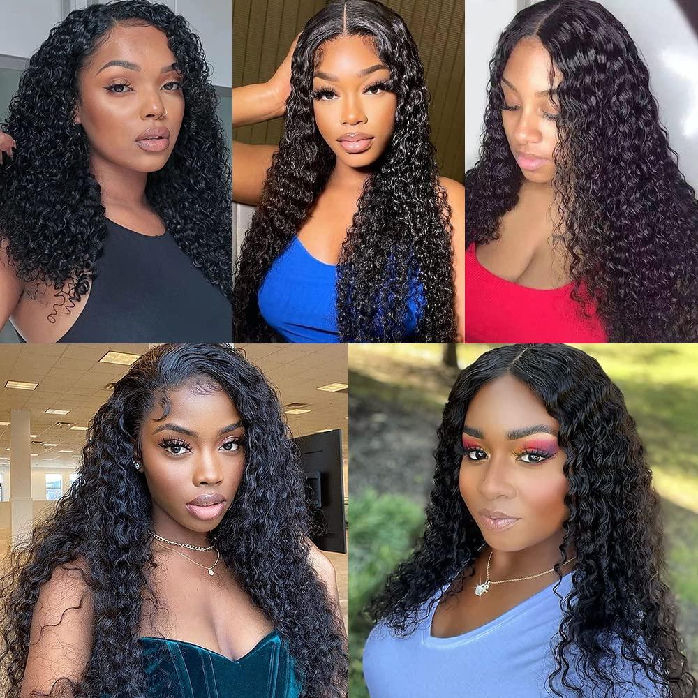 Water Wave Lace Front Wigs Human Hair Wigs for Black Women Wet and Wavy Lace  Front Wigs Human Hair Pre Plucked with Baby Hair 150% Density 13x4 Curly HD  Lace Front Wigs