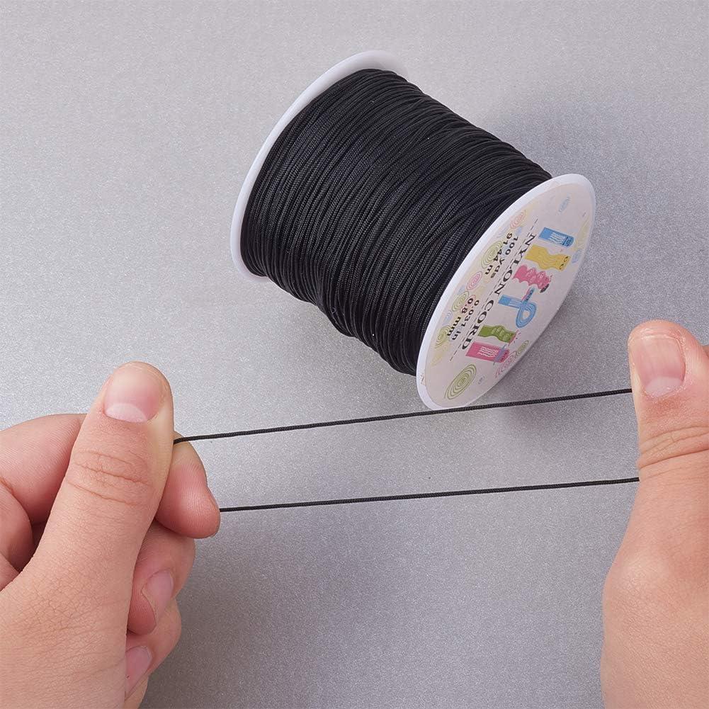 PH PandaHall 100 Yards 0.8mm Nylon Beading String Wind Chime Cord  Replacement Nylon Thread for Bracelet Chinese Knotting Cord Black Kumihimo  Macrame Cord Braided Lift Shade Cord for Blind Windows
