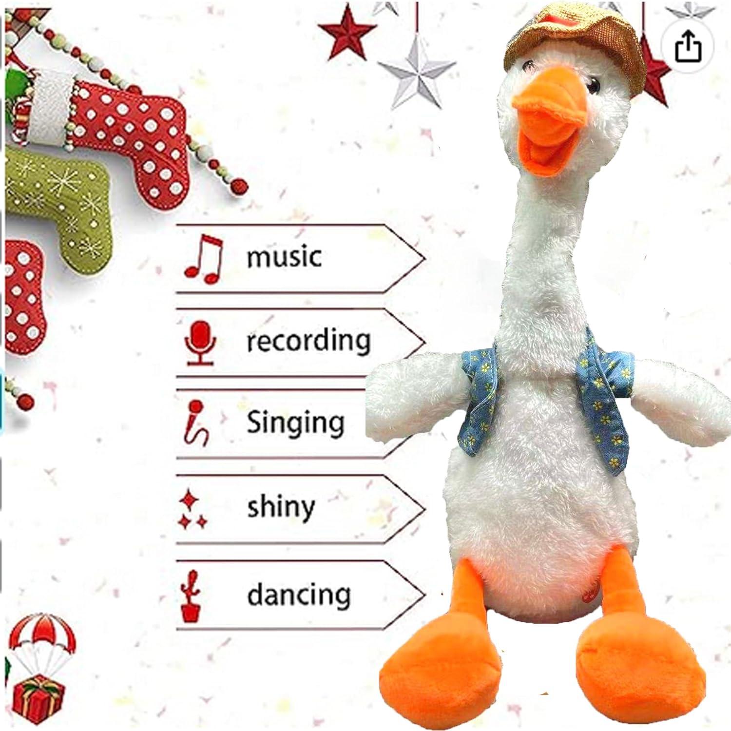Dancing Duck Toy - Interactive Talking Singing Plush, USB