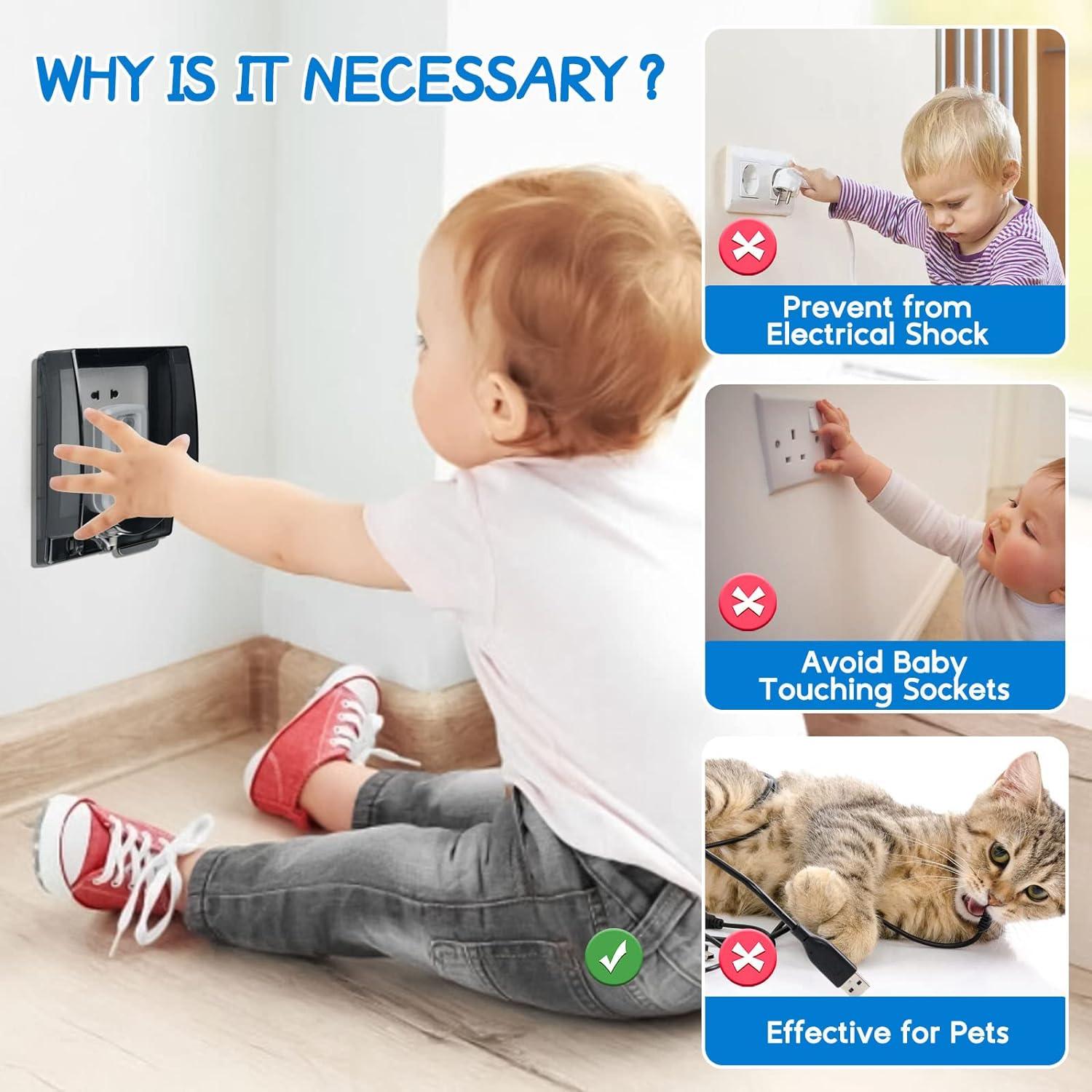 Lockable Waterproof Socket Cover Electrical Outlet Cover Box for Baby