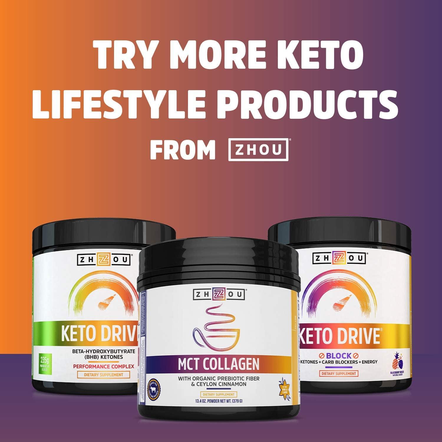 Zhou Nutrition Collagen Peptides Hydrolyzed Protein Unflavored 1.1 lbs