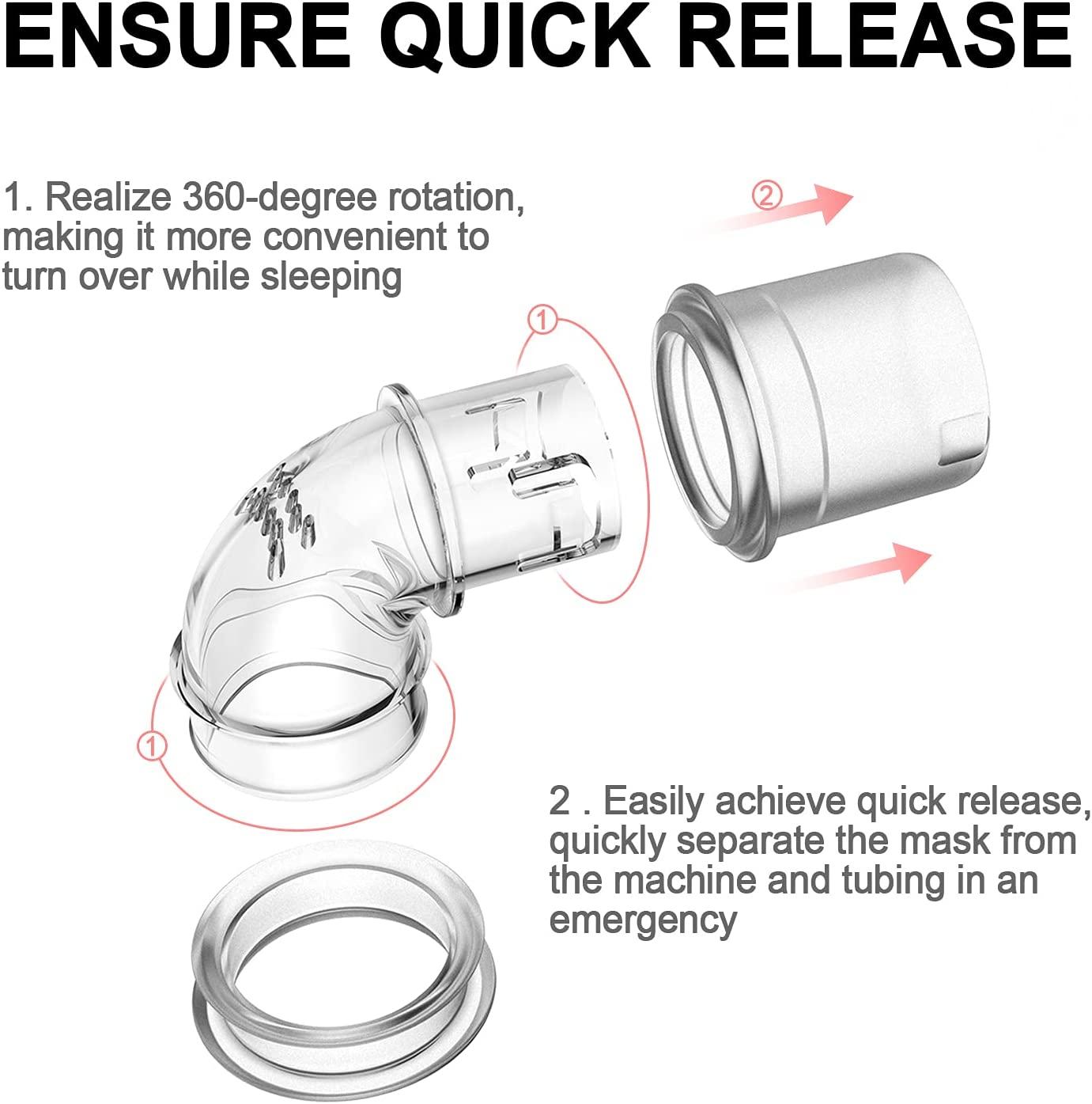 2 Packs Replacement Elbow/Swivel Compatible with Respironics Dreamwear