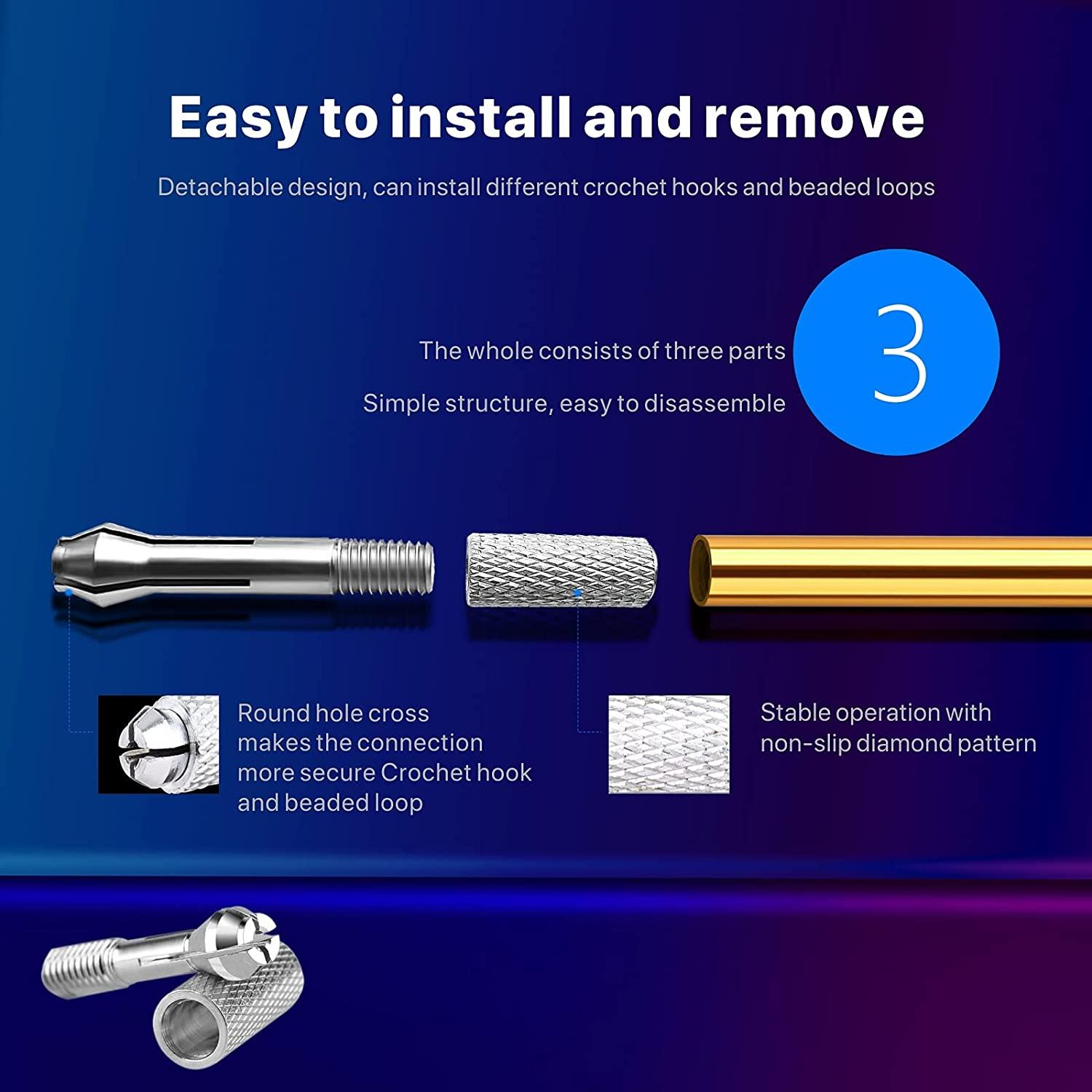 Hair Extension Loop Needle Threader Pulling Hook Needle Bead Device