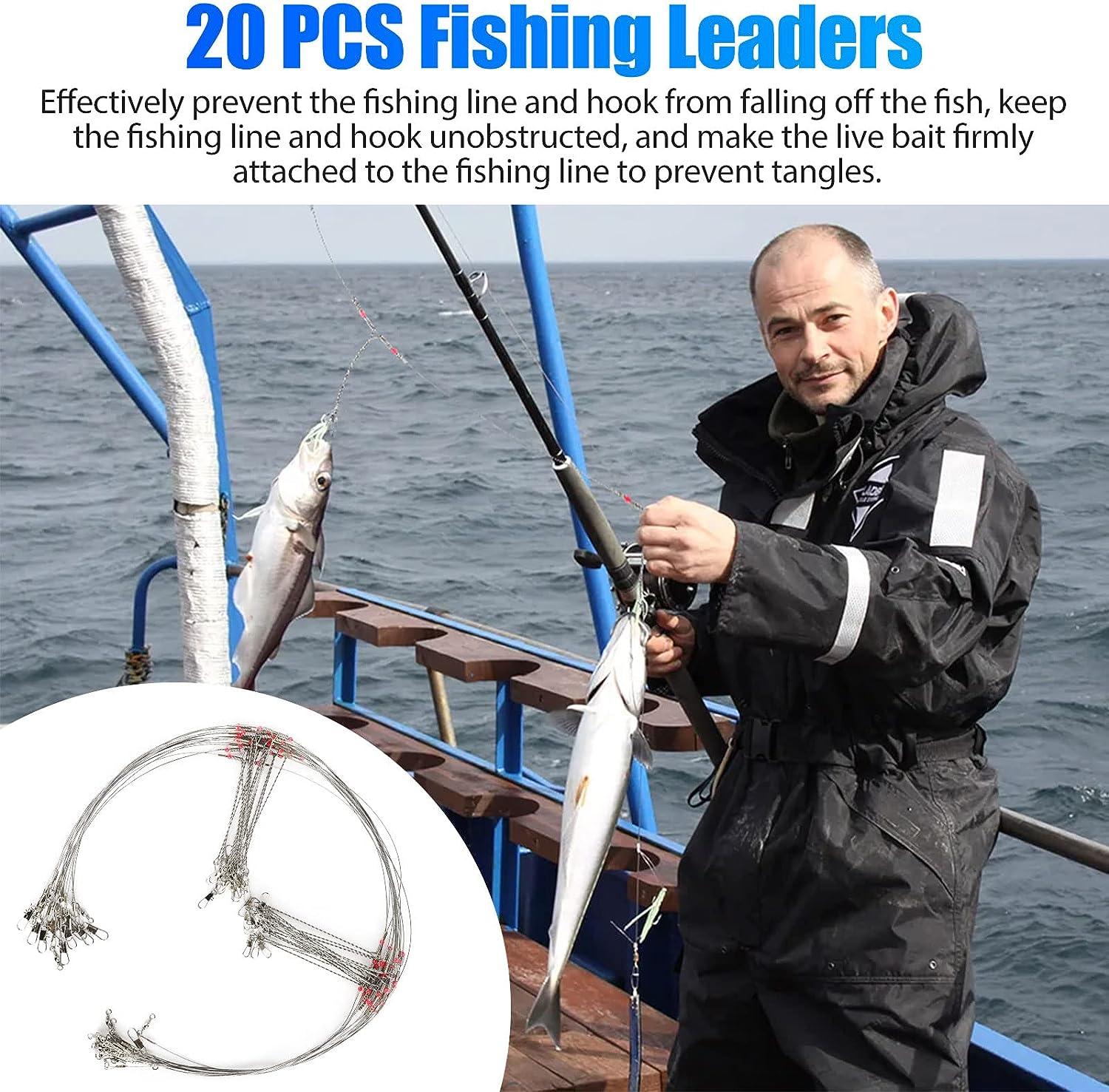 TSV 20 PCS Fishing Leaders Tackle Rigs, High-Strength Fishing Wire