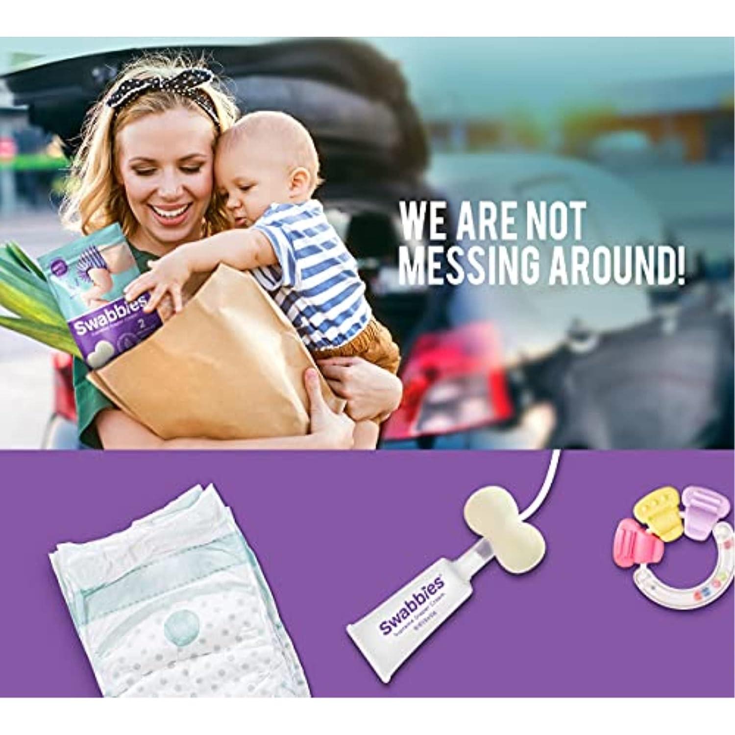 Swabbies Diaper Cream Applicators with 2 preFilled Applicators of Diaper Cream