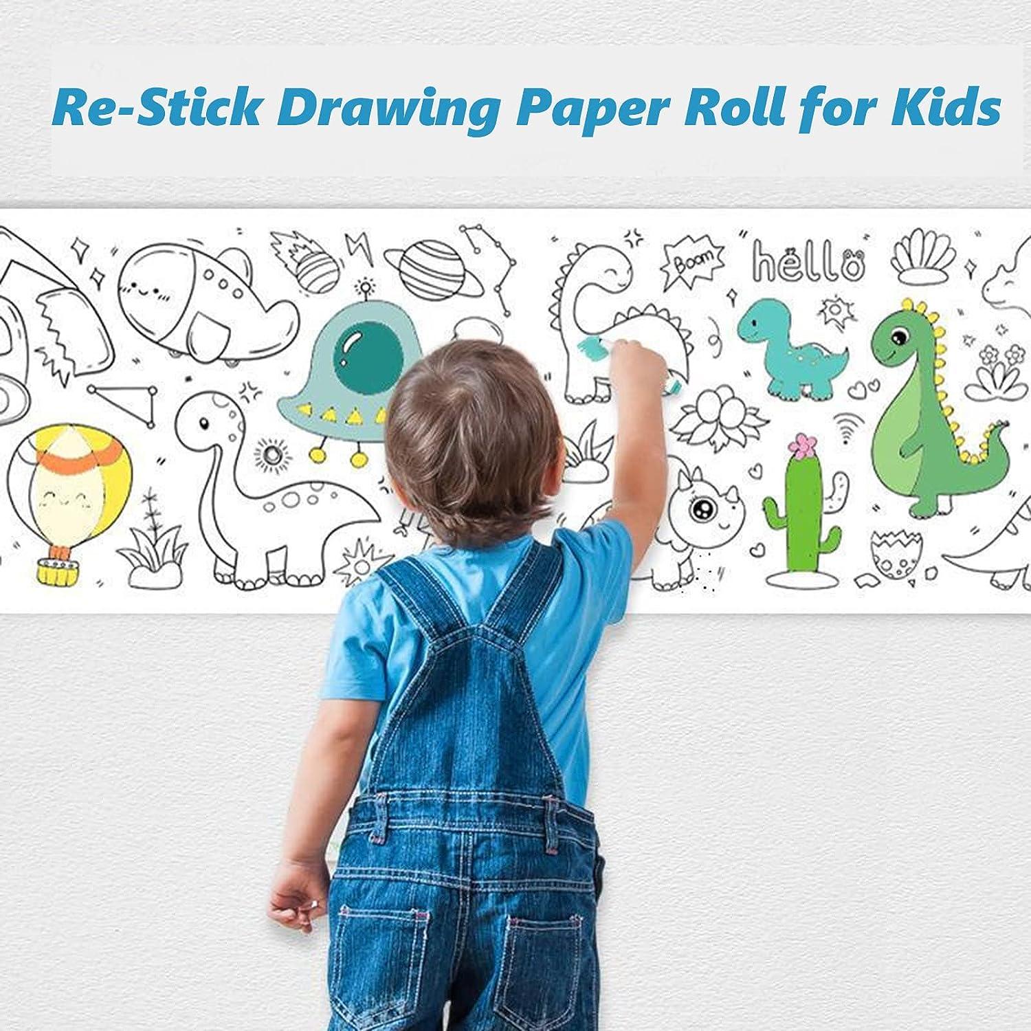  Childrens Drawing Roll,118 * 11.8 Inches Large Coloring Paper  Roll for Kids,Drawing Paper Roll DIY Painting Drawing Color Filling Paper  Re-Stick Drawing Paper Roll for Kids,Childrens Coloring Roll : Arts, Crafts