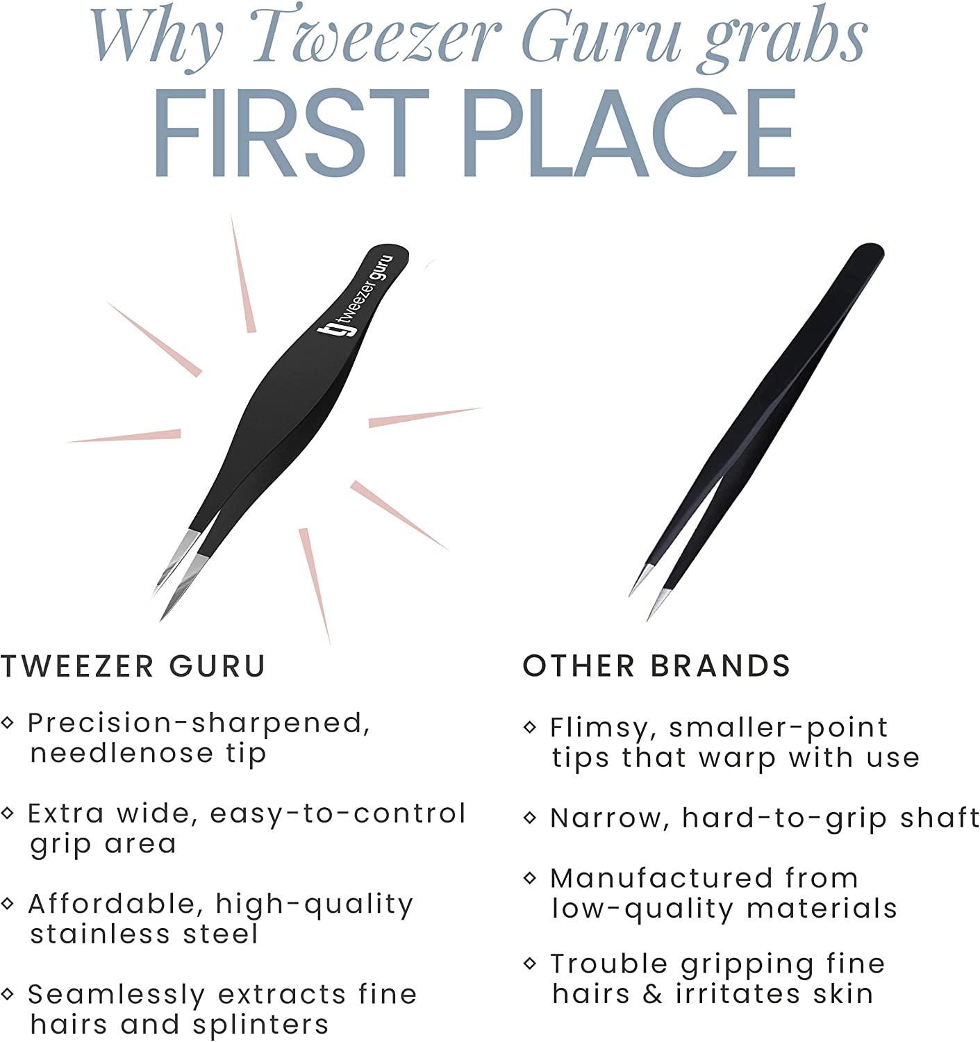 Surgical Tweezers for Ingrown Hair - Precision Sharp Needle Nose