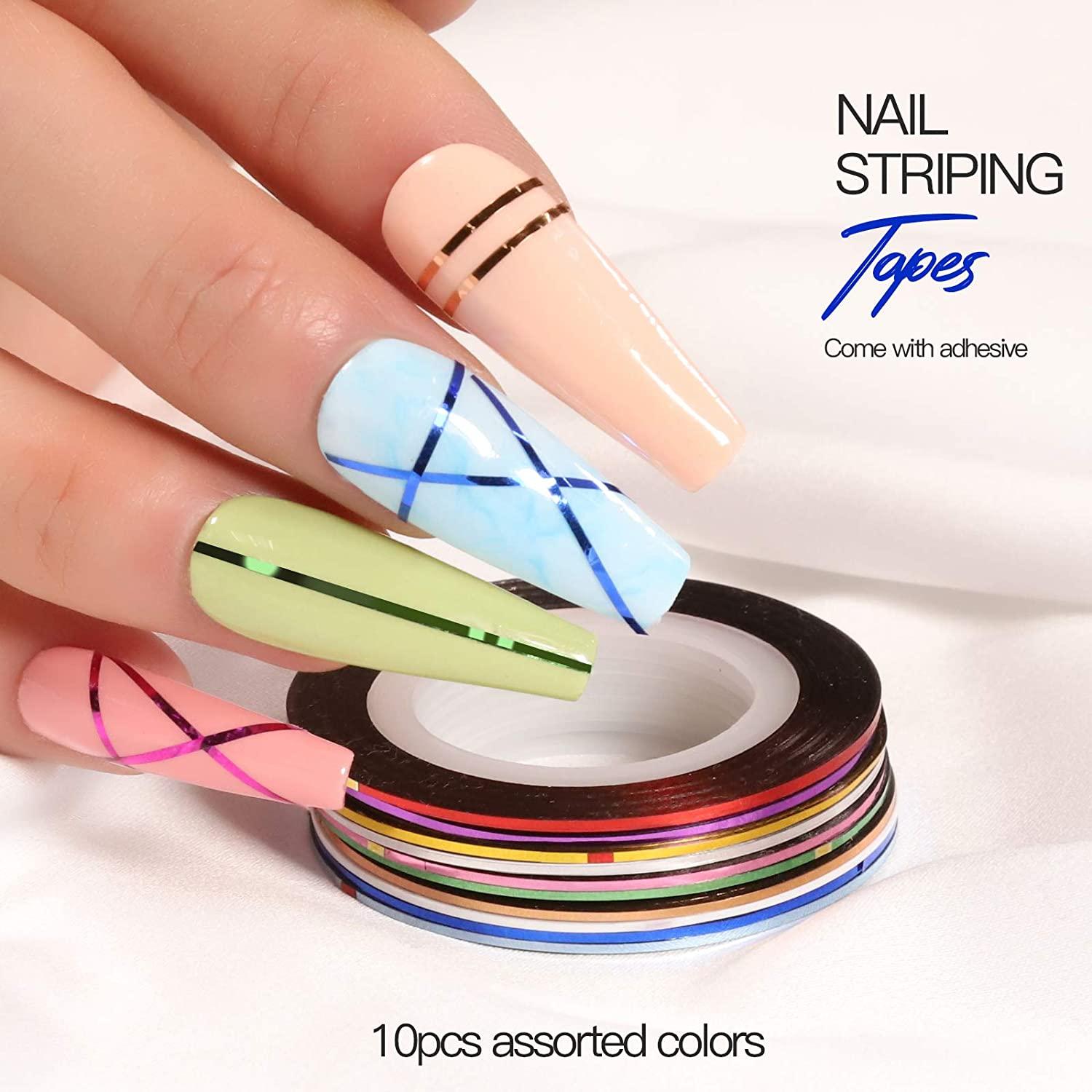 Nail Design Kit for Acrylic Nails Decoration with Nail Art Brushes