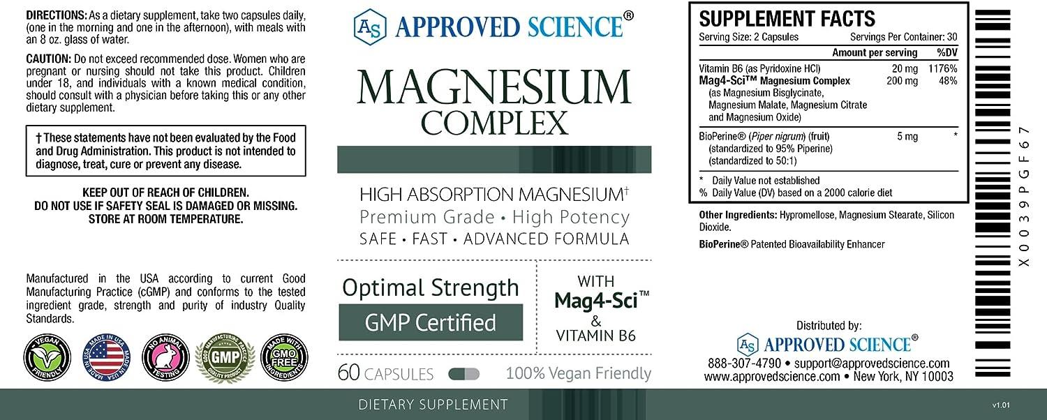Approved Science Magnesium Complex Magnesium Bisglycinate Malate