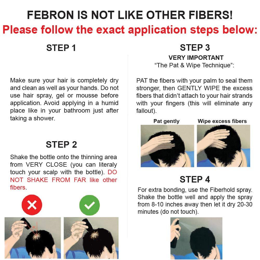 FEBRON Hair Fibers For Thinning Hair MEDIUM BROWN Giant 30G For Women & Men  Hair Loss Concealer Hair Powder Volumizing Based 100% Undetectable &  Natural - Bold Spots Filler  Ounce (Pack