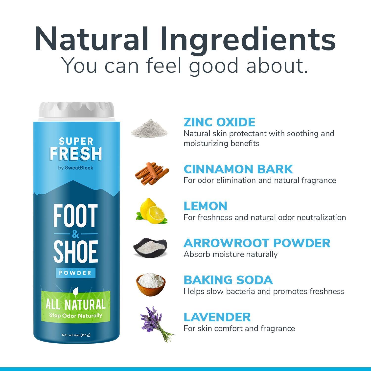 Natural Odor Eliminator Foot Powder & Shoe Deodorizer Stop Stinky