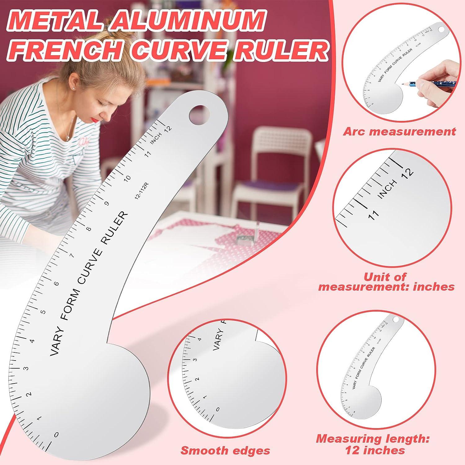 12'' Solid Aluminum French Curve Hip Curve Ruler for Sewing Design