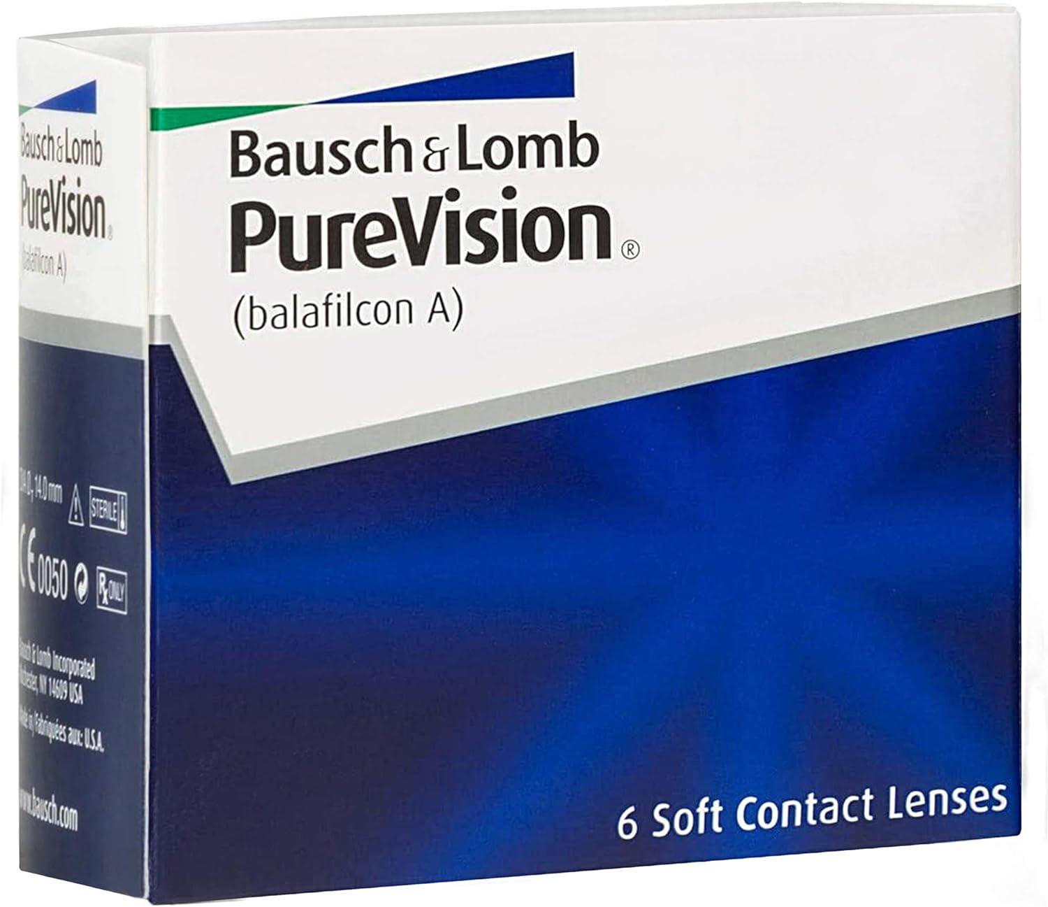 Bausch + Lomb PUREVISION Monthly Spherical Contact Lenses - 6 Pieces BC ...