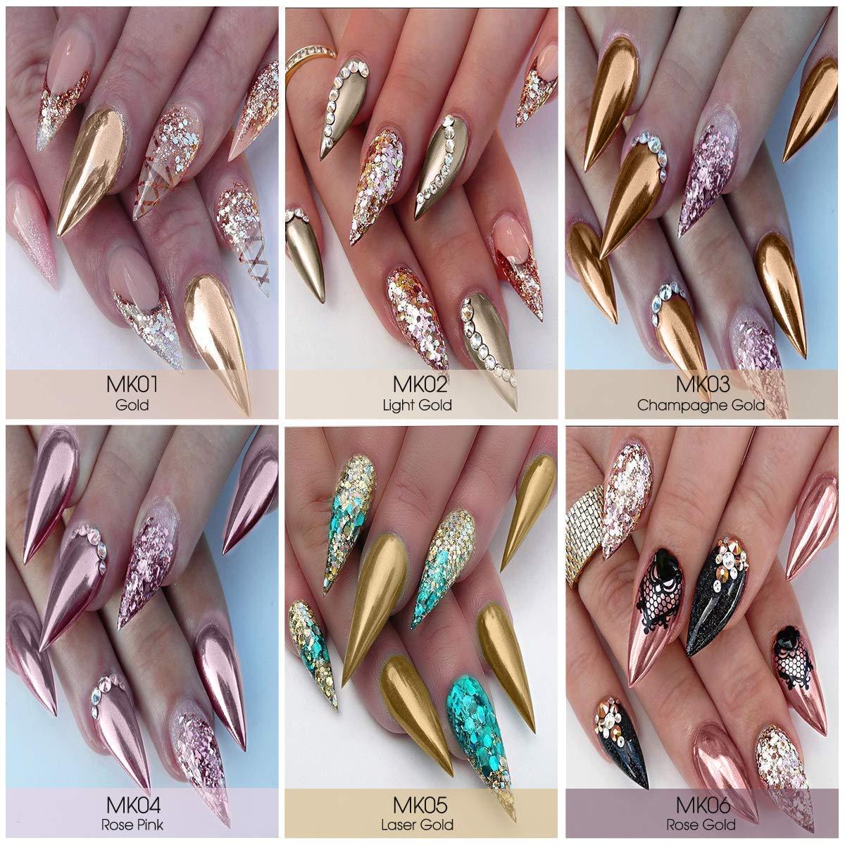 The Nails Baes Chrome Gold Metallic Chrome Powder for nails Nail Art Design  (Gold)