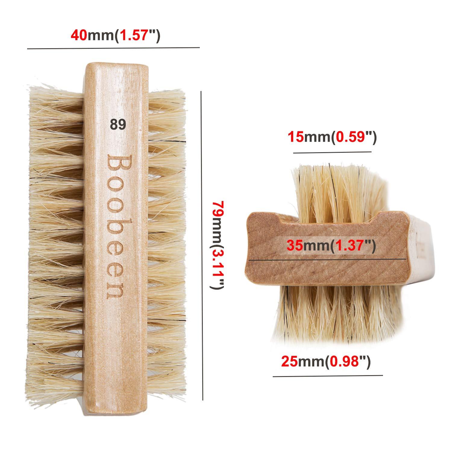 Boobeen Natural Pig Bristle Nail Brush Finger Nail Brush Hand