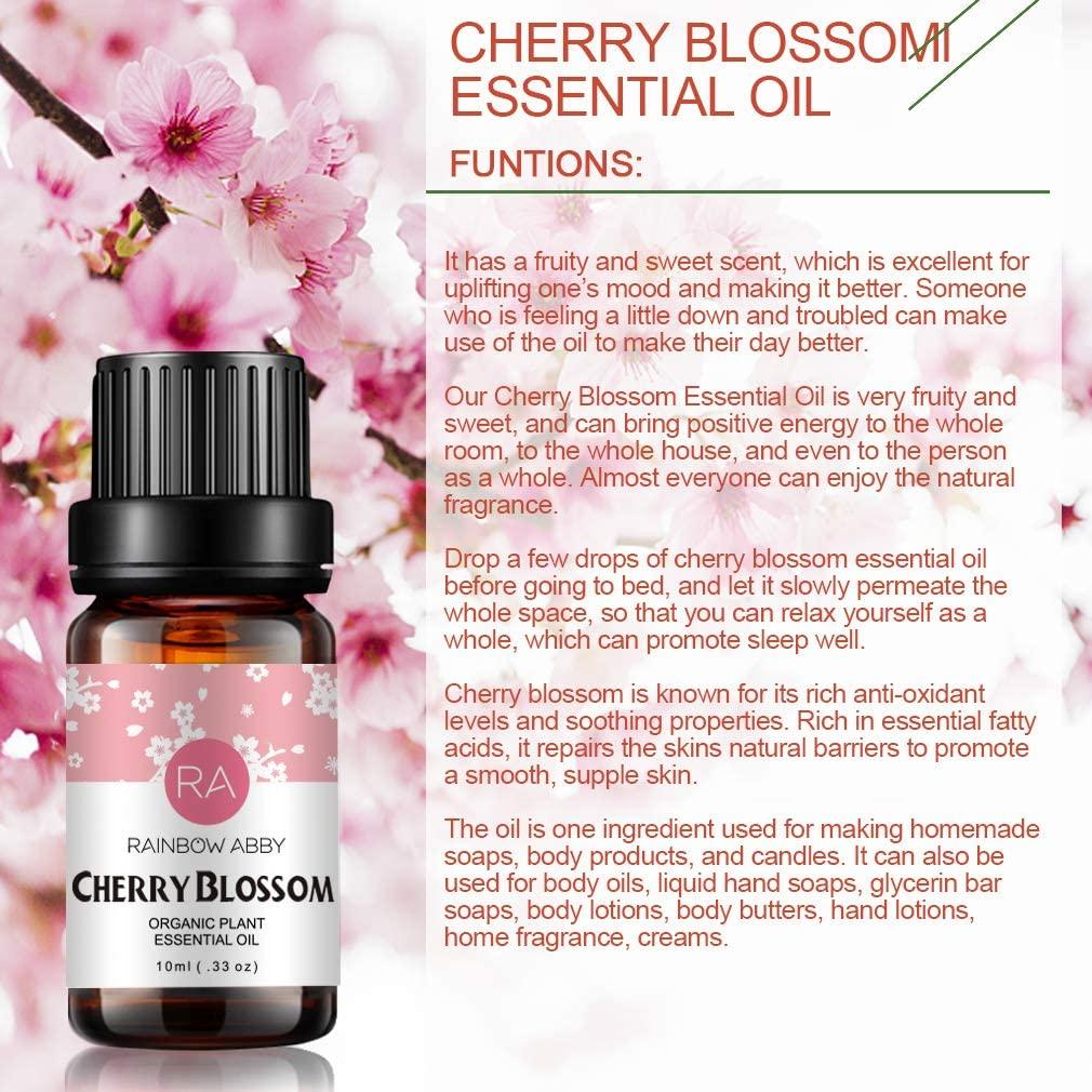RAINBOW ABBY, Cherry Blossom Organic Plant Essential Oil - 10 ml - CLENZ