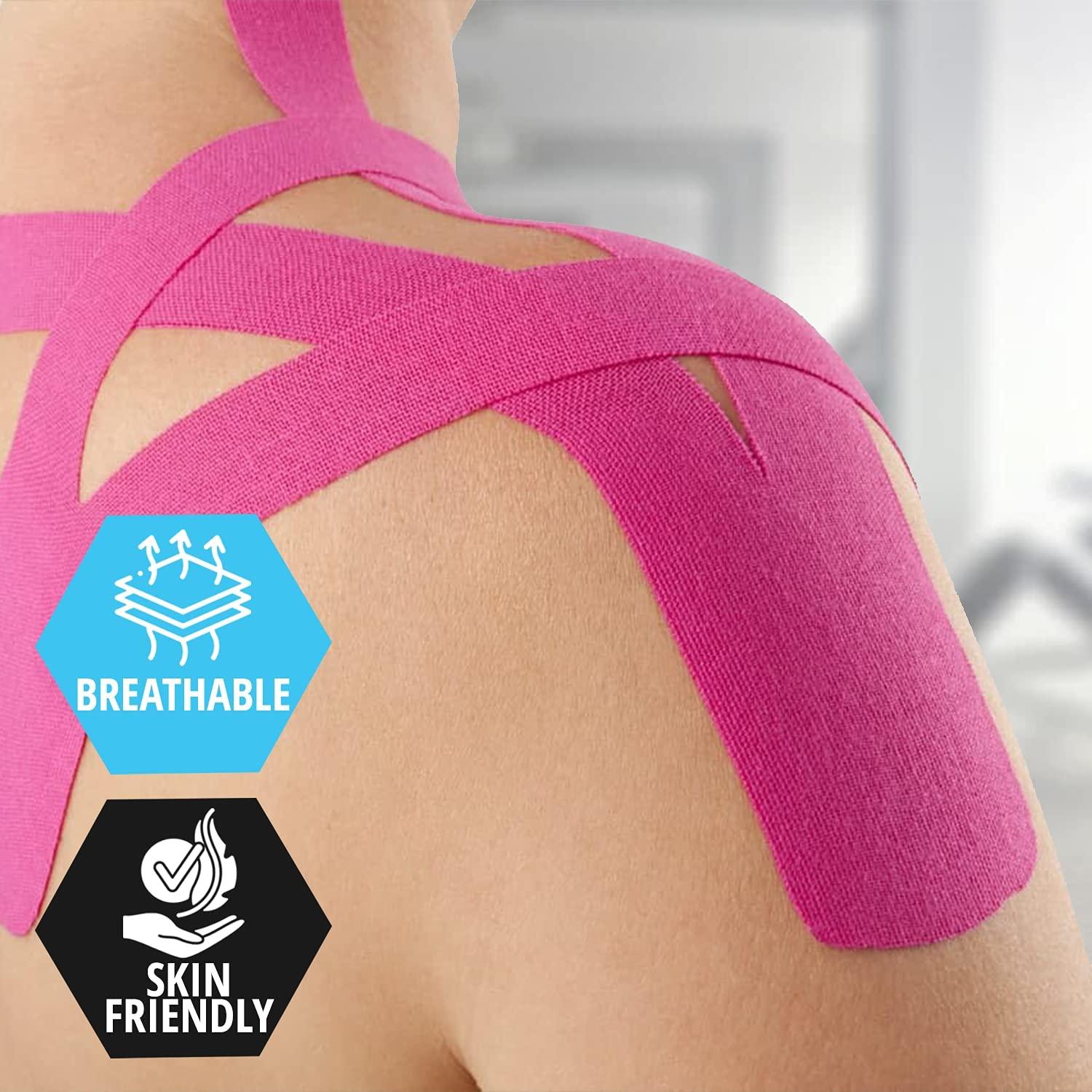 Medpride Kinesiology Tape 4 Rolls LatexFree Athletic Tape for Pain