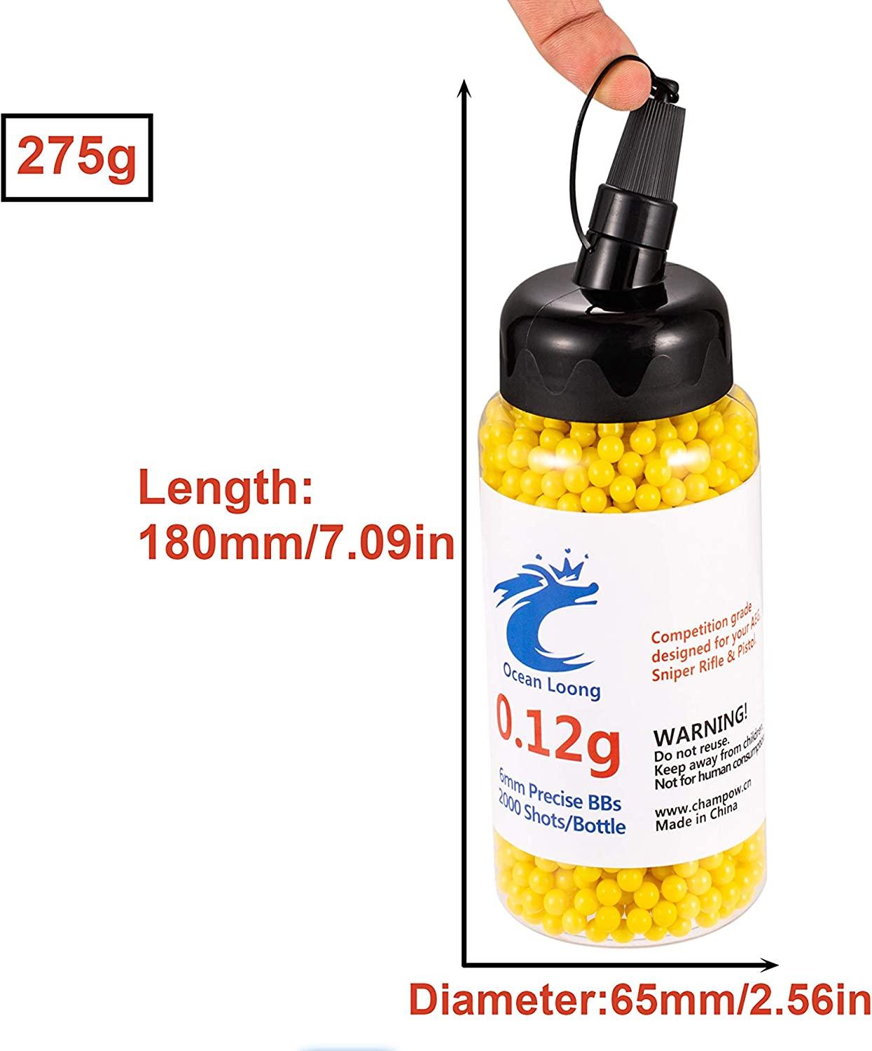 Ocean Loong Airsoft BBS 0.12g 6mm 2000 Rounds with an resealable