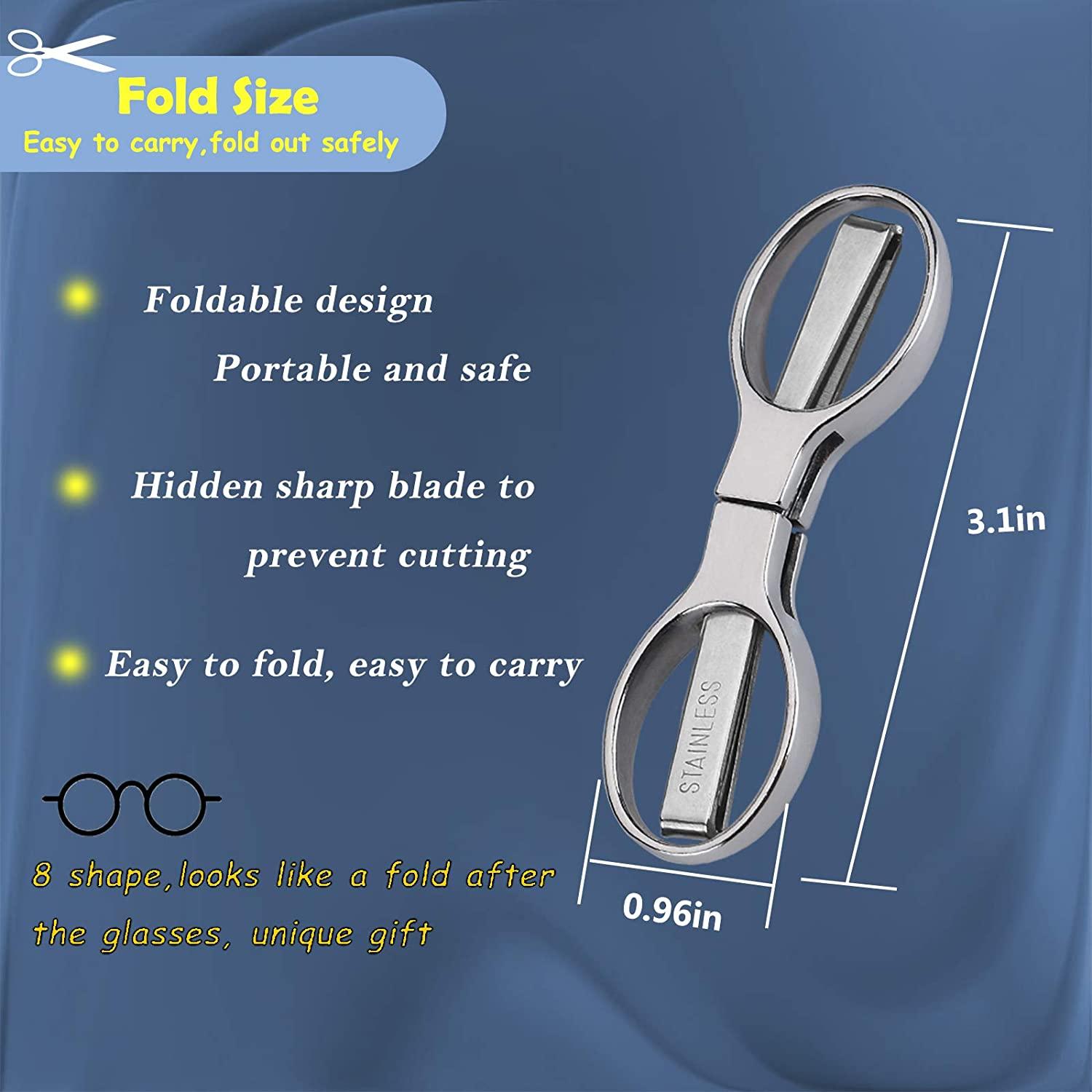 Ksruee Small Scissors Foldable | Travel Folding Scissors | Scissors All Purpose, Stainless Steel Kids Scissors, used for Home Office, Safety Portable