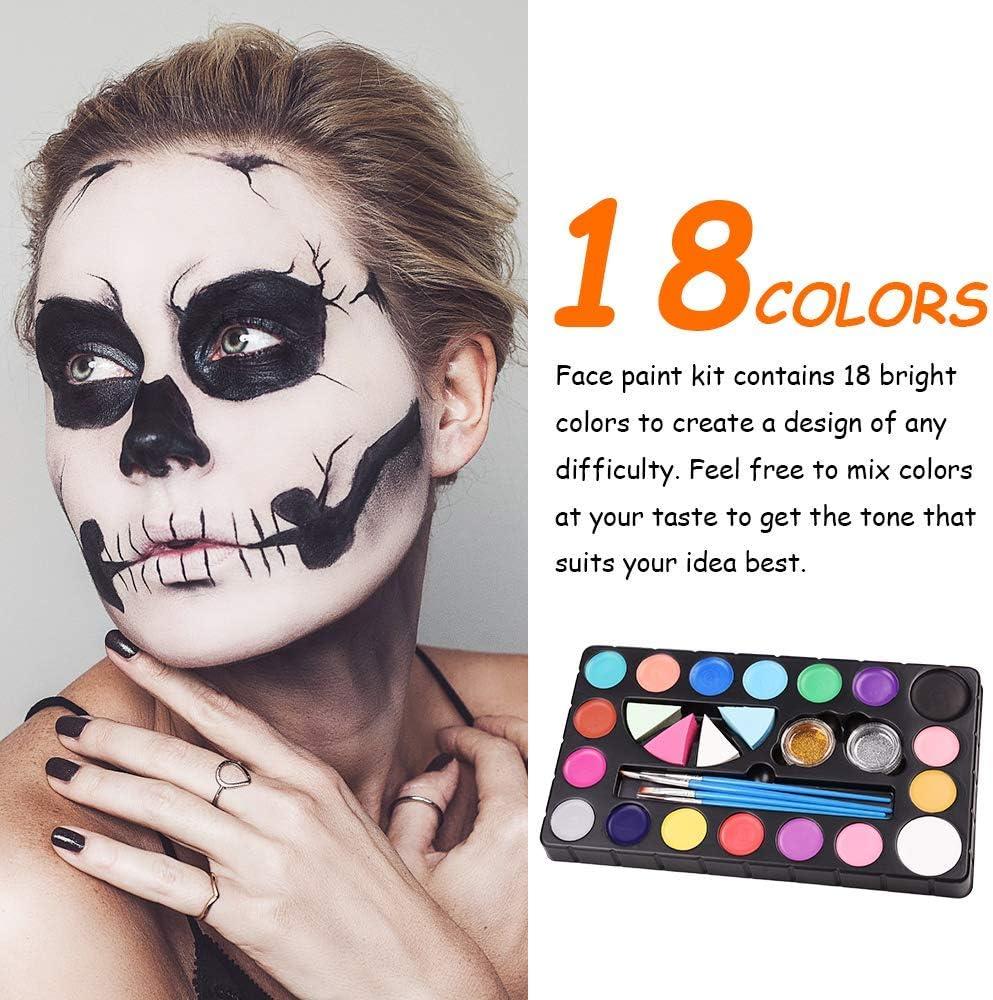  Face Painting kit for kids, 24 Color Washable Face Painting kit  with stencils, Professional Body Face Paint 24 Stencils, Sponge, for Party,  Christmas, Body Paint, Makeup kit : Arts, Crafts & Sewing