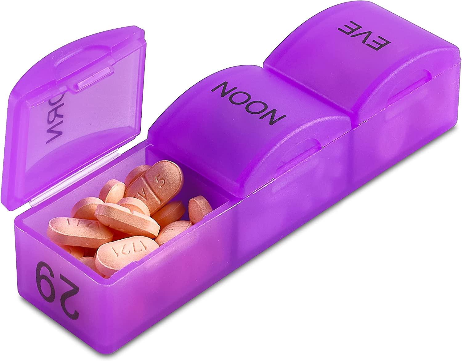  UHOUSE Small Pill Box (3 Pack), Daily Mini Pill
