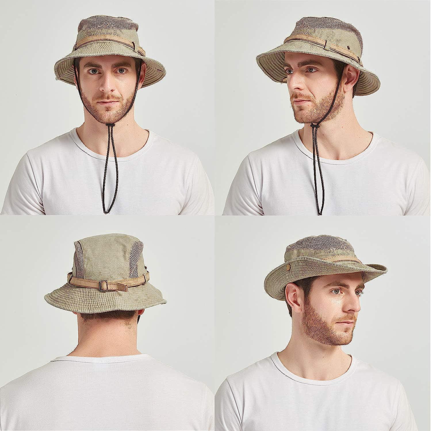 KeepSa Sun Hat for Men, Cotton Embroidery Summer Outdoor Sun