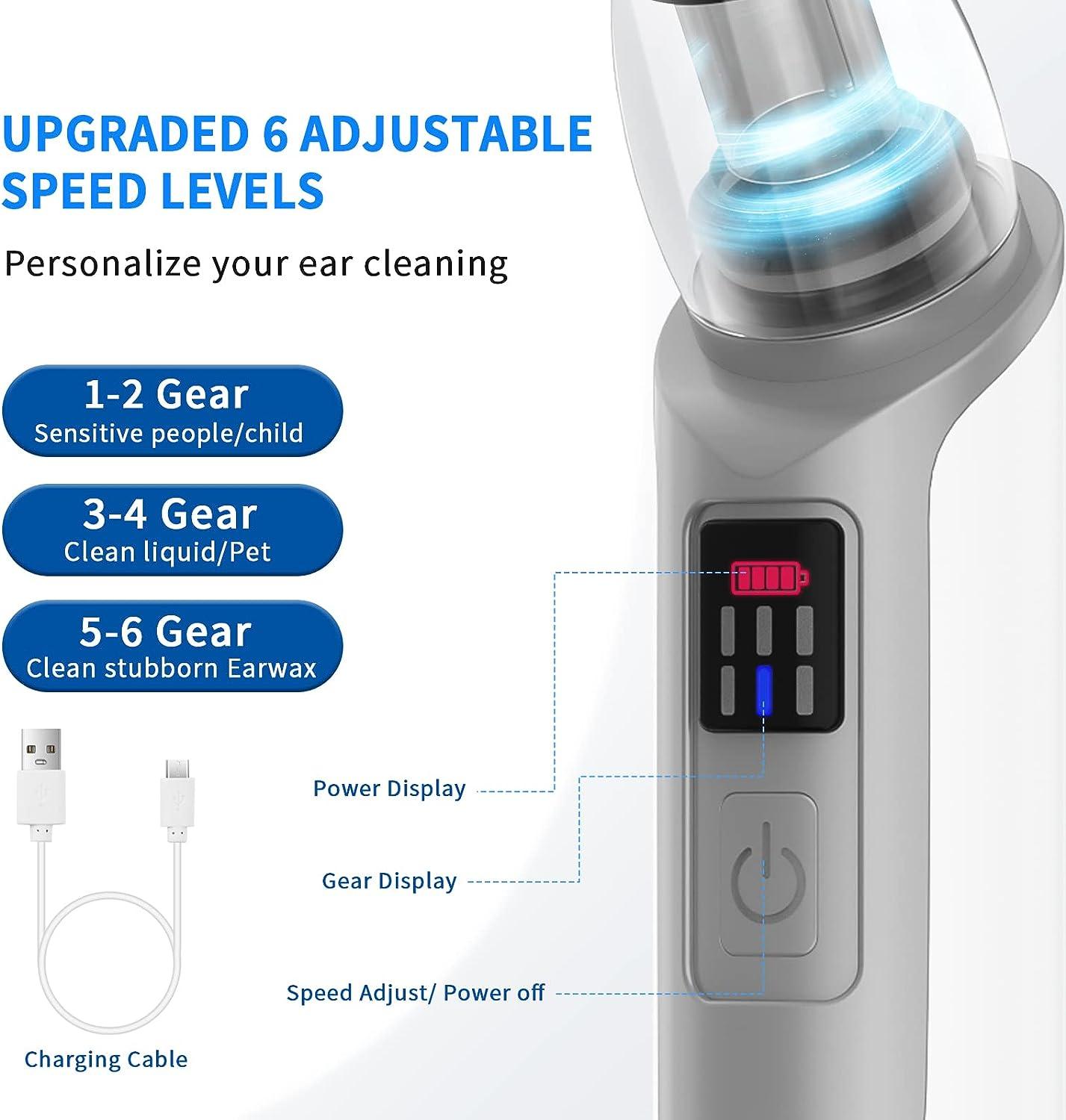 Ear Wax Vacuum with 6 Gear Strong Suction KDO Ear Wax Remover Kit for