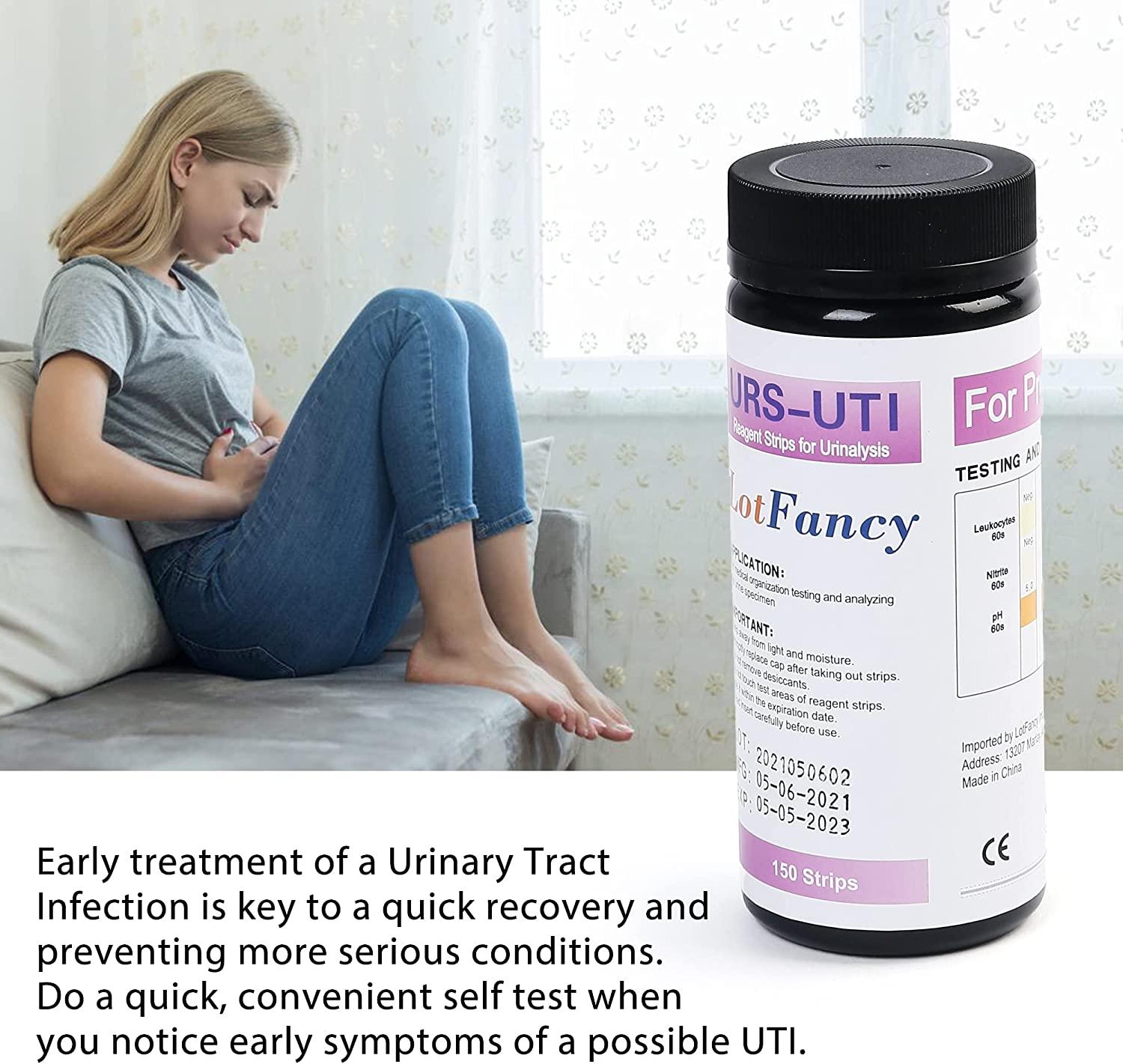 LotFancy UTI Test Strips 150ct, 3in1 Urine Test Strips for Leukocyte Nitrite and PH Testing