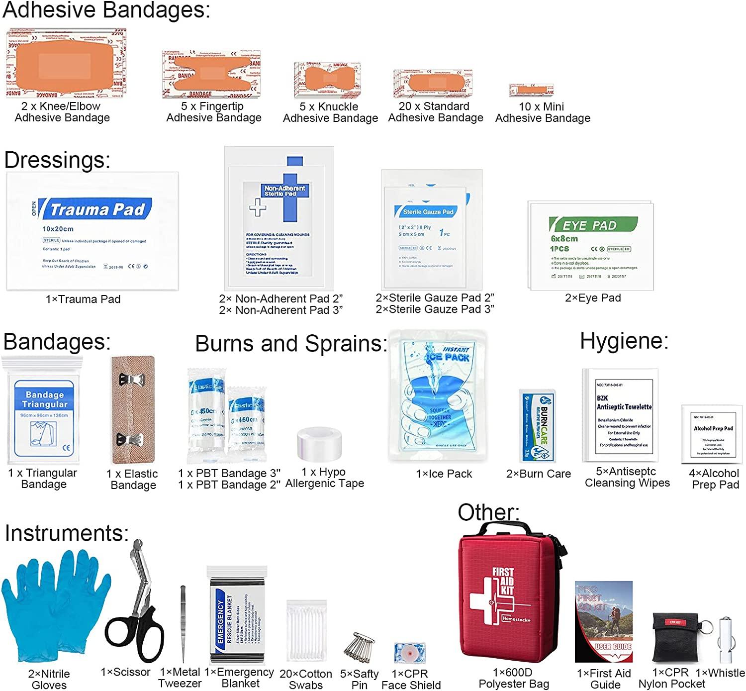 Professional First Aid Kit, Trauma Kit with Labelled Compartments Molle System for Car, Hiking