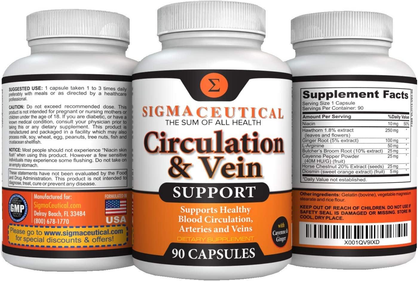 Diosmin Leg Vein Support Supplement 90 Capsules Circulation Vein