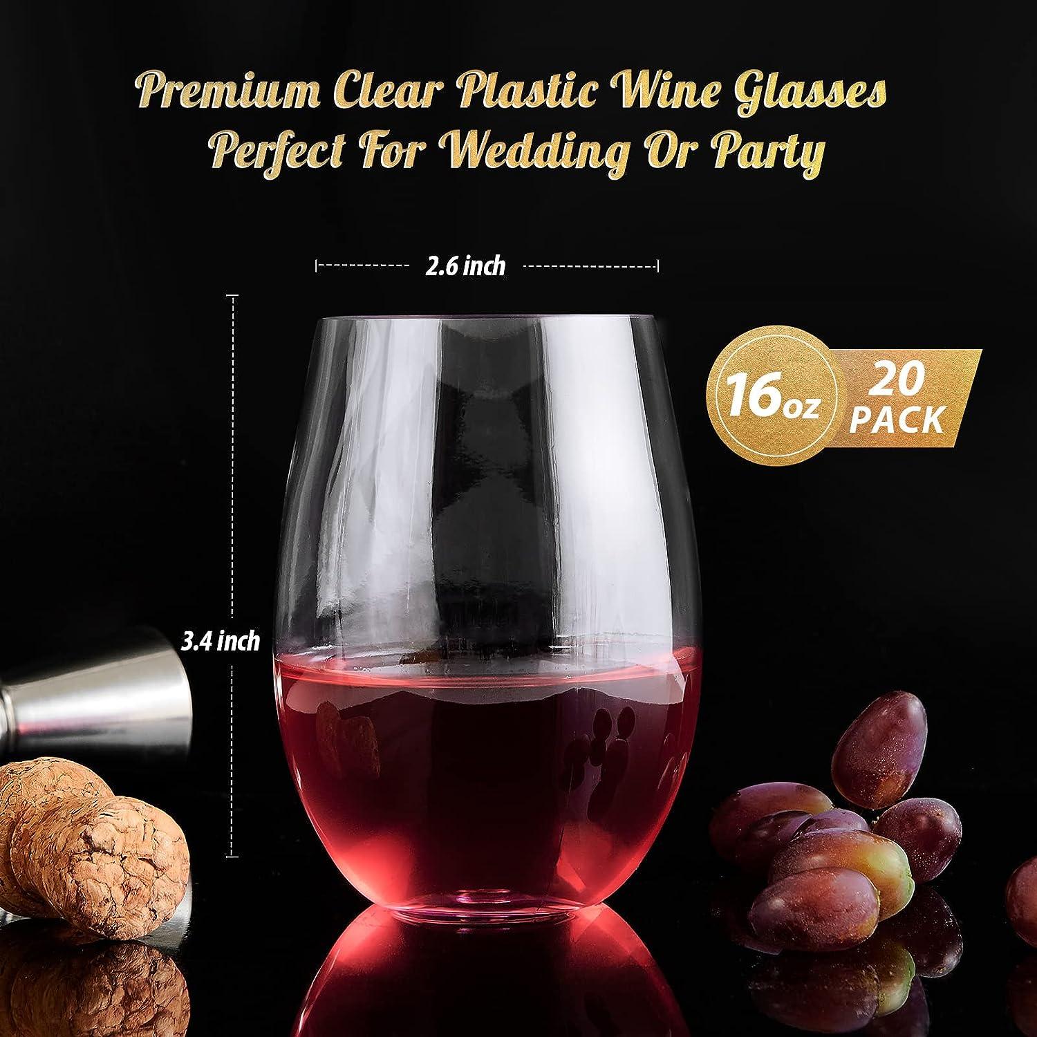 Clear Premium BPA-Free Plastic Wine Glasses - 25 Ct.