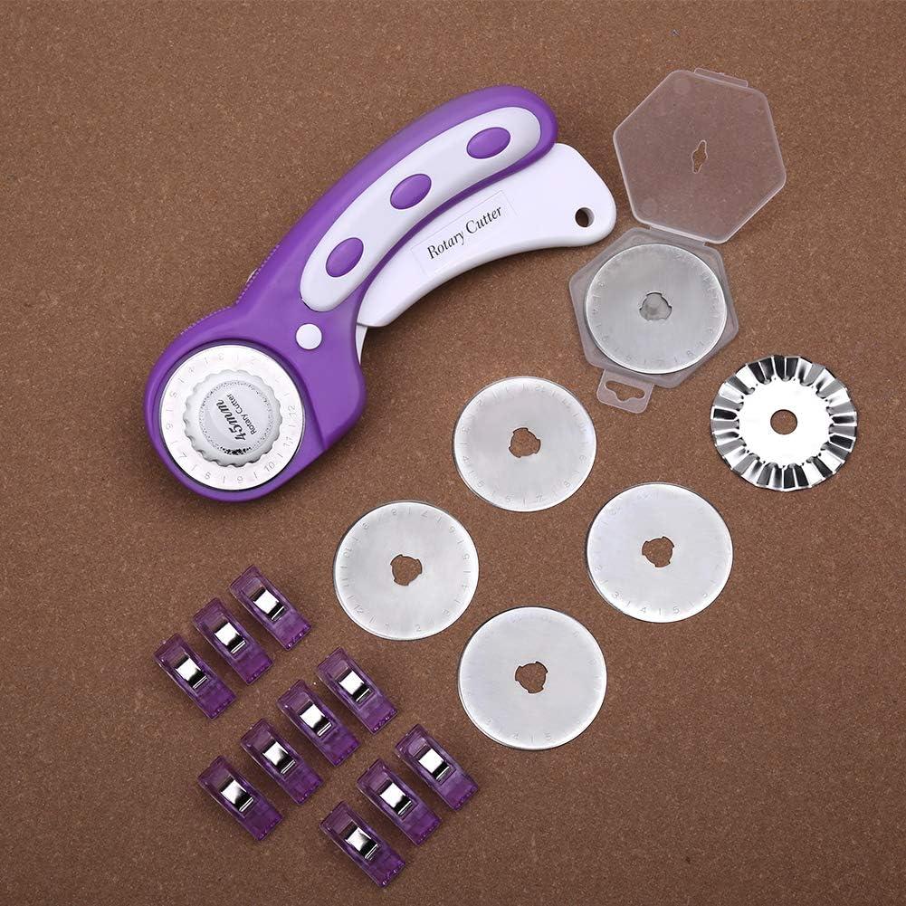Rotary Cutter, 45mm Rotary Cutter for Fabric, Rotary Fabric Cutter with  Safety Lock, Included Extra 10 Pack 45mm Replacement Blades, Ergonomic  Rotary