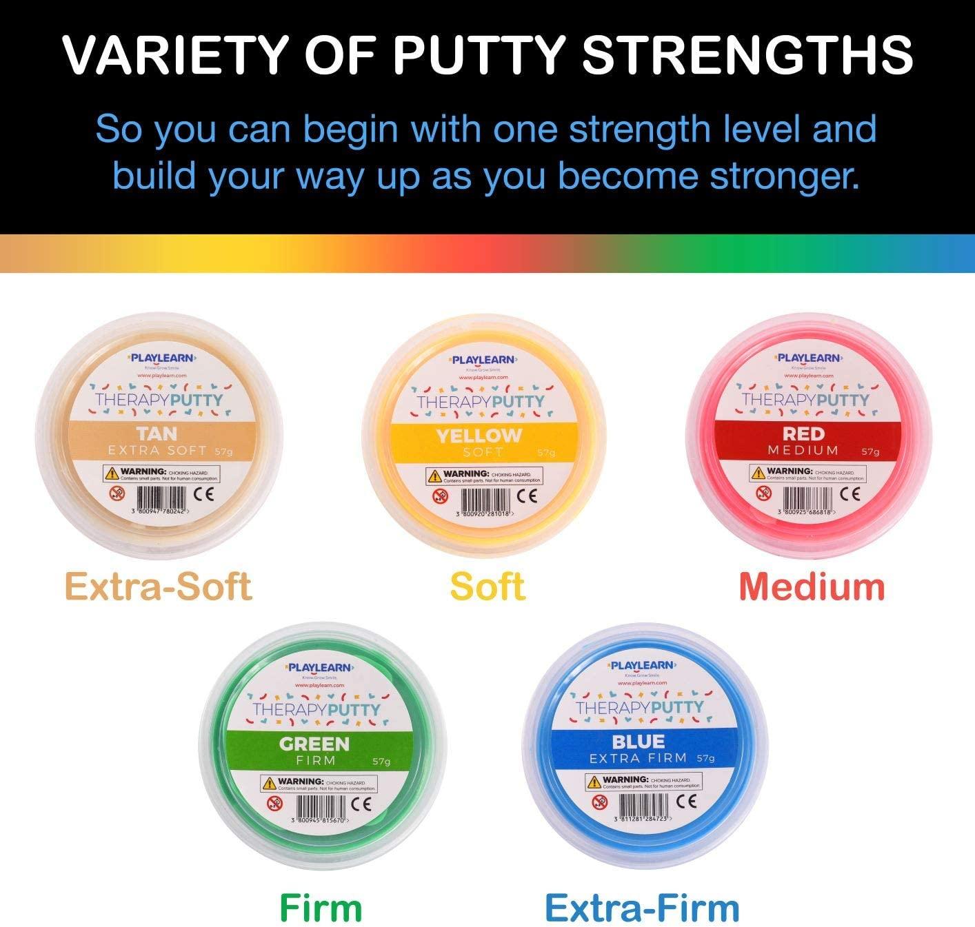 Playlearn Therapy Putty 5 Strengths Stress Putty for Kids and