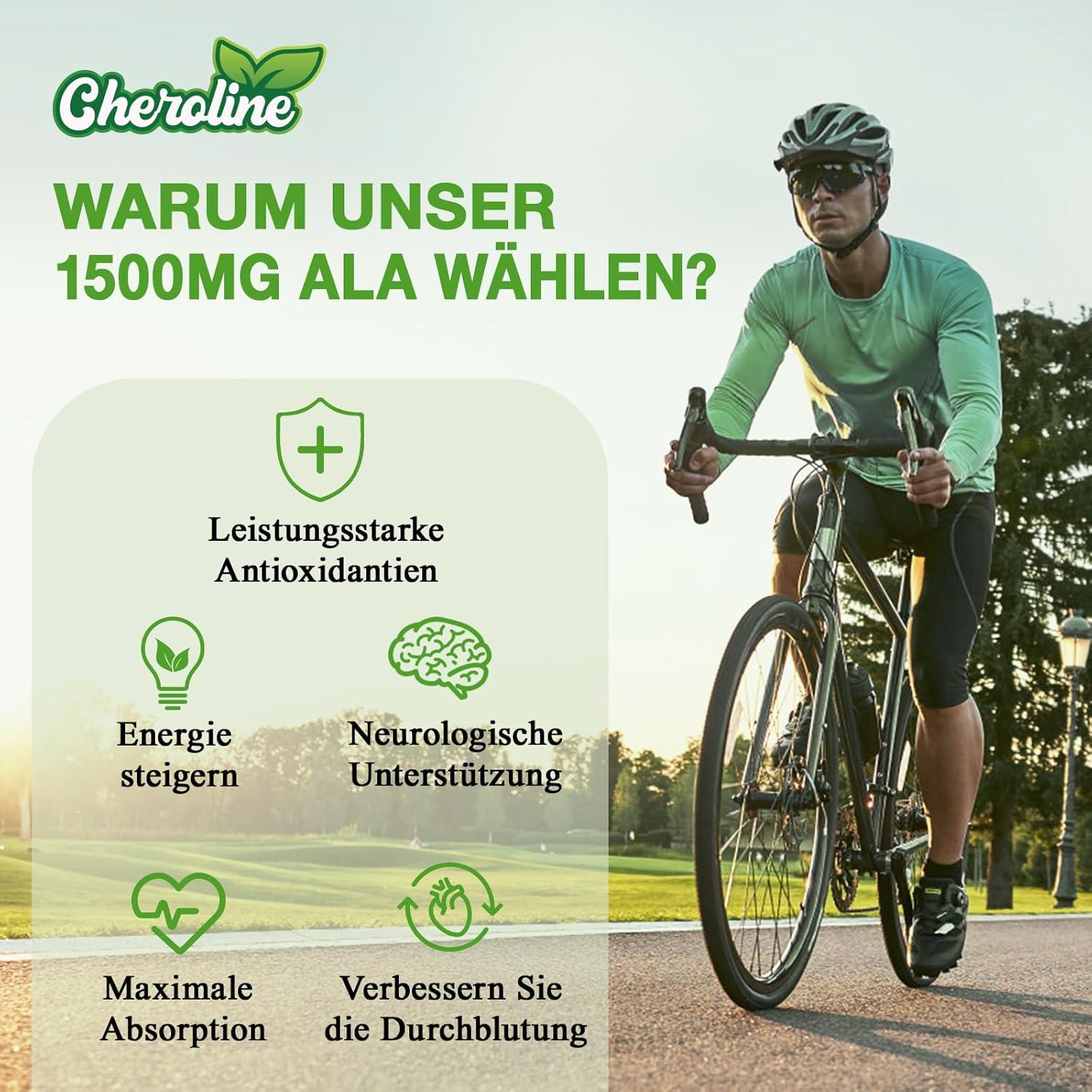 Cheroline Liposomal Alpha Lipoic Acid 1500 mg Soft Capsules - High-Dose ALA Acetyl  L-Carnitine 900
